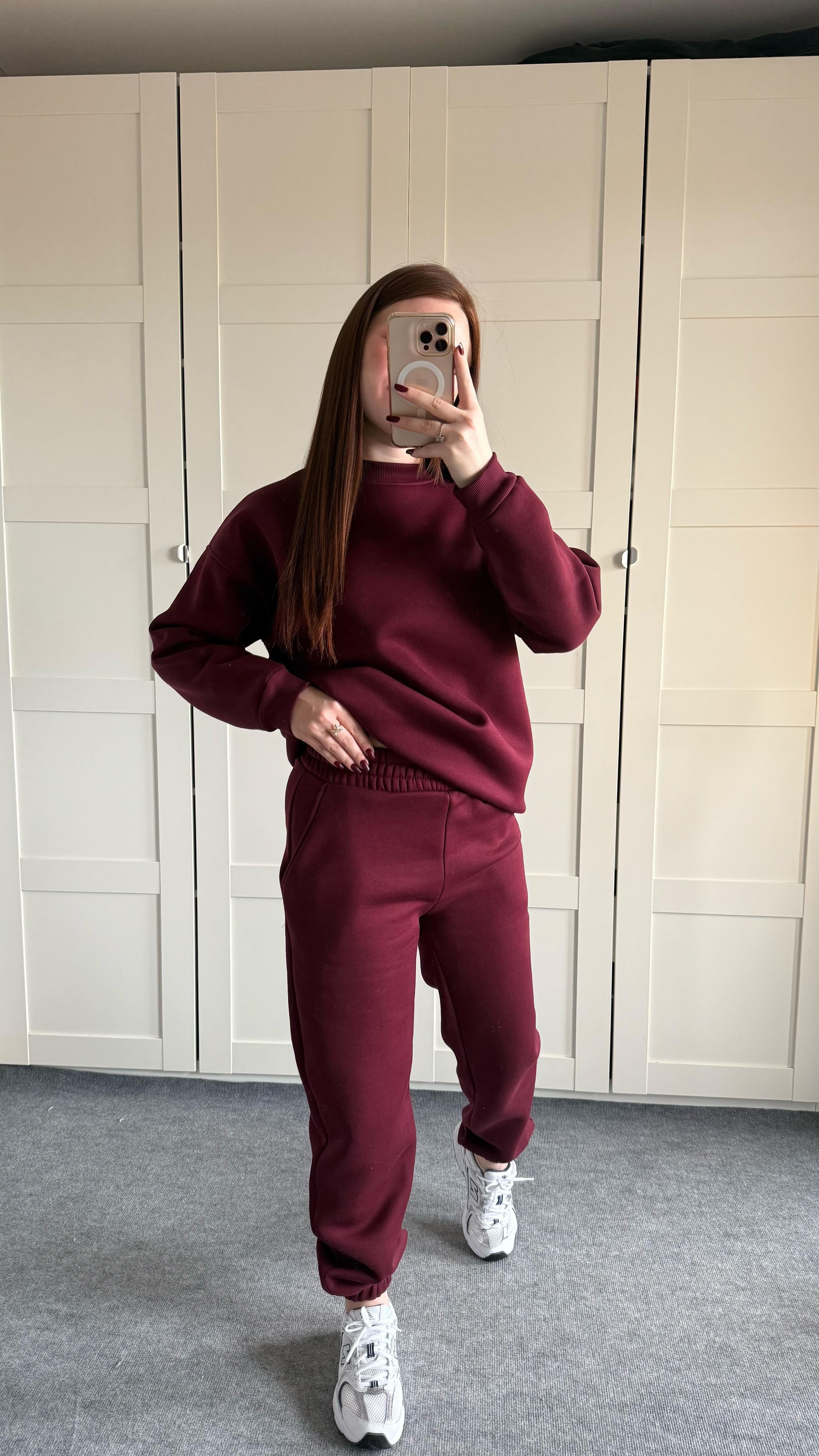 Basıc Sweat Eşofman Takımı Bordo