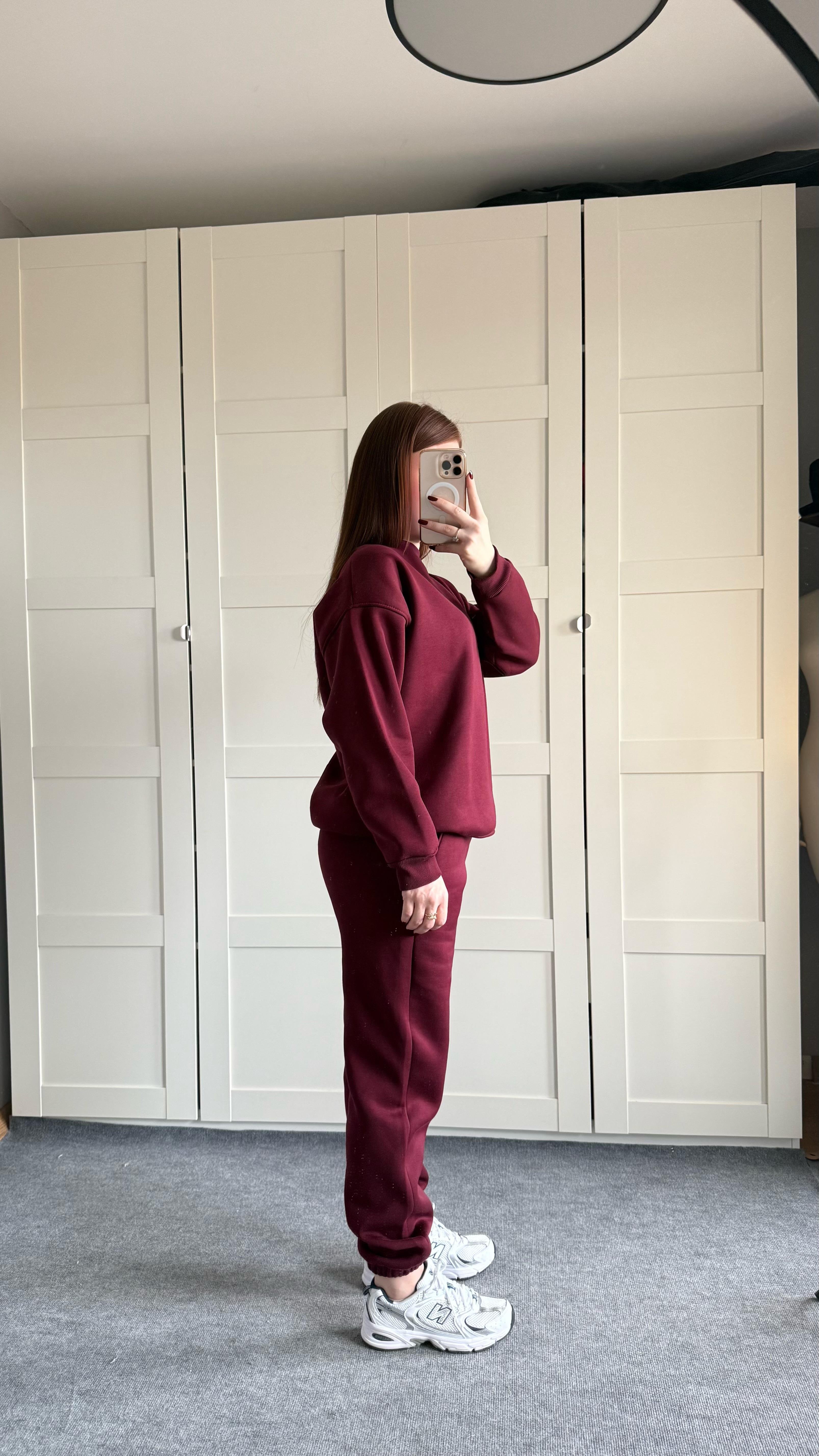 Basıc Sweat Eşofman Takımı Bordo