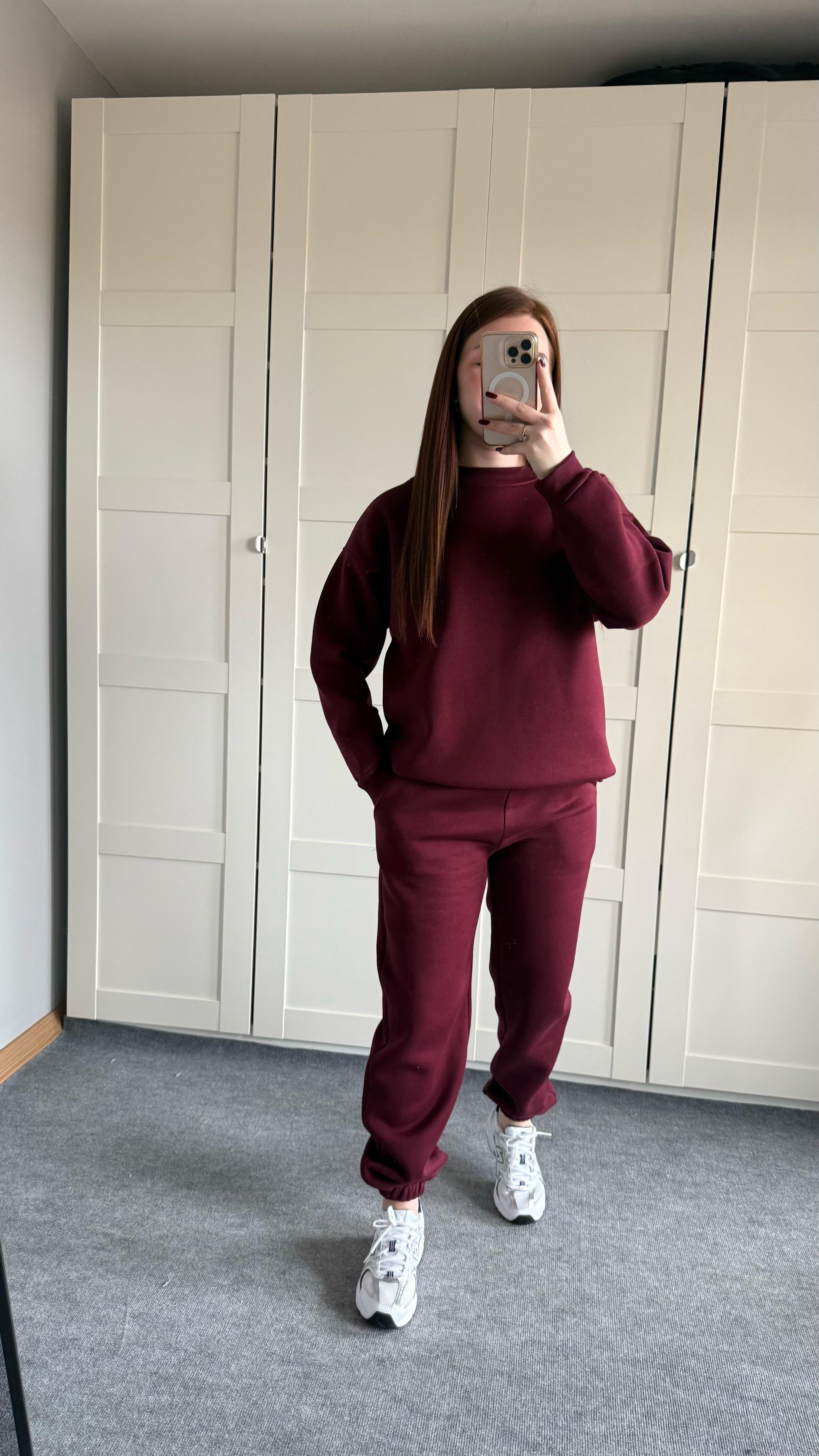 Basıc Sweat Eşofman Takımı Bordo