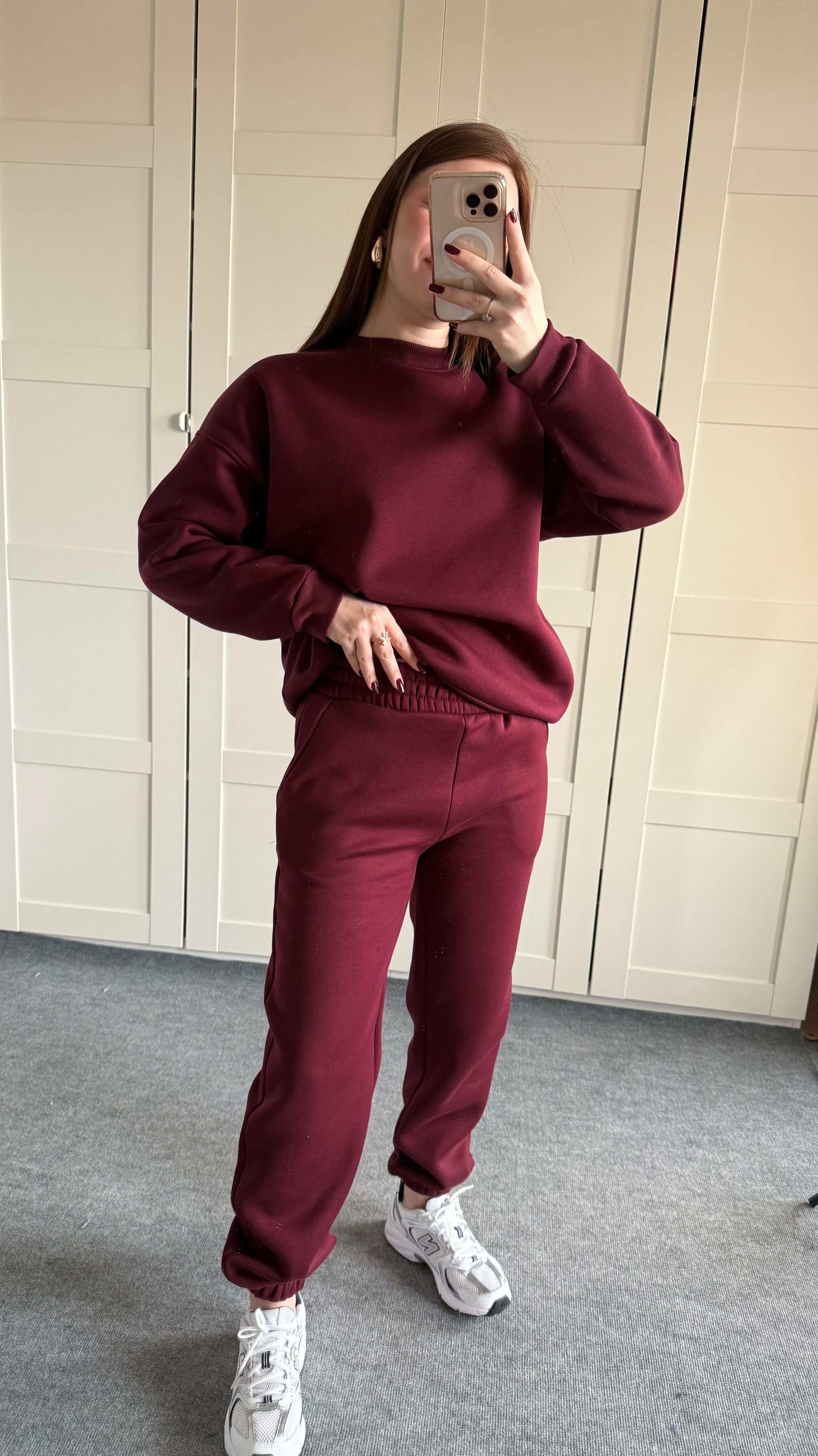 Basıc Sweat Eşofman Takımı Bordo
