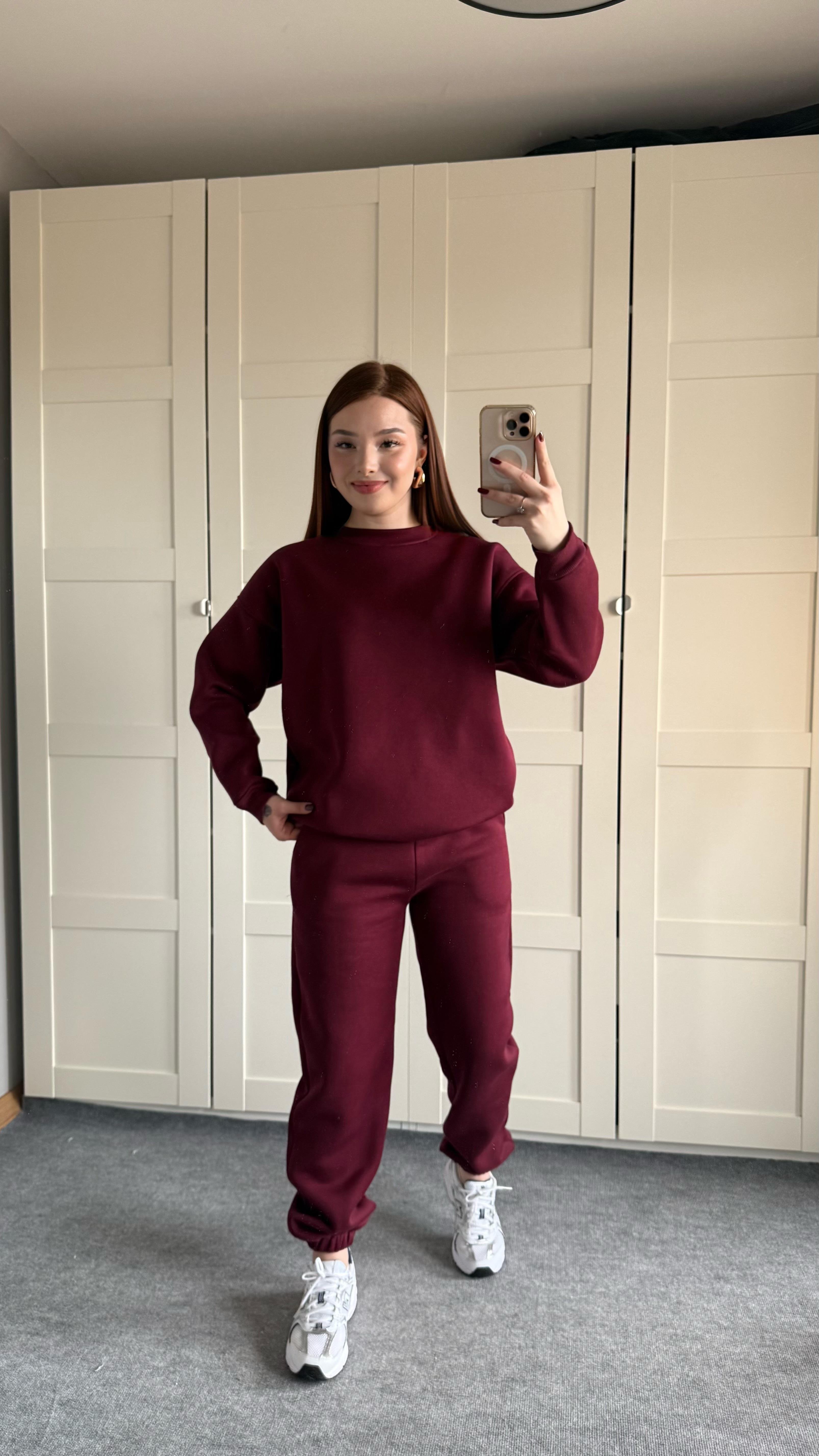 Basıc Sweat Eşofman Takımı Bordo