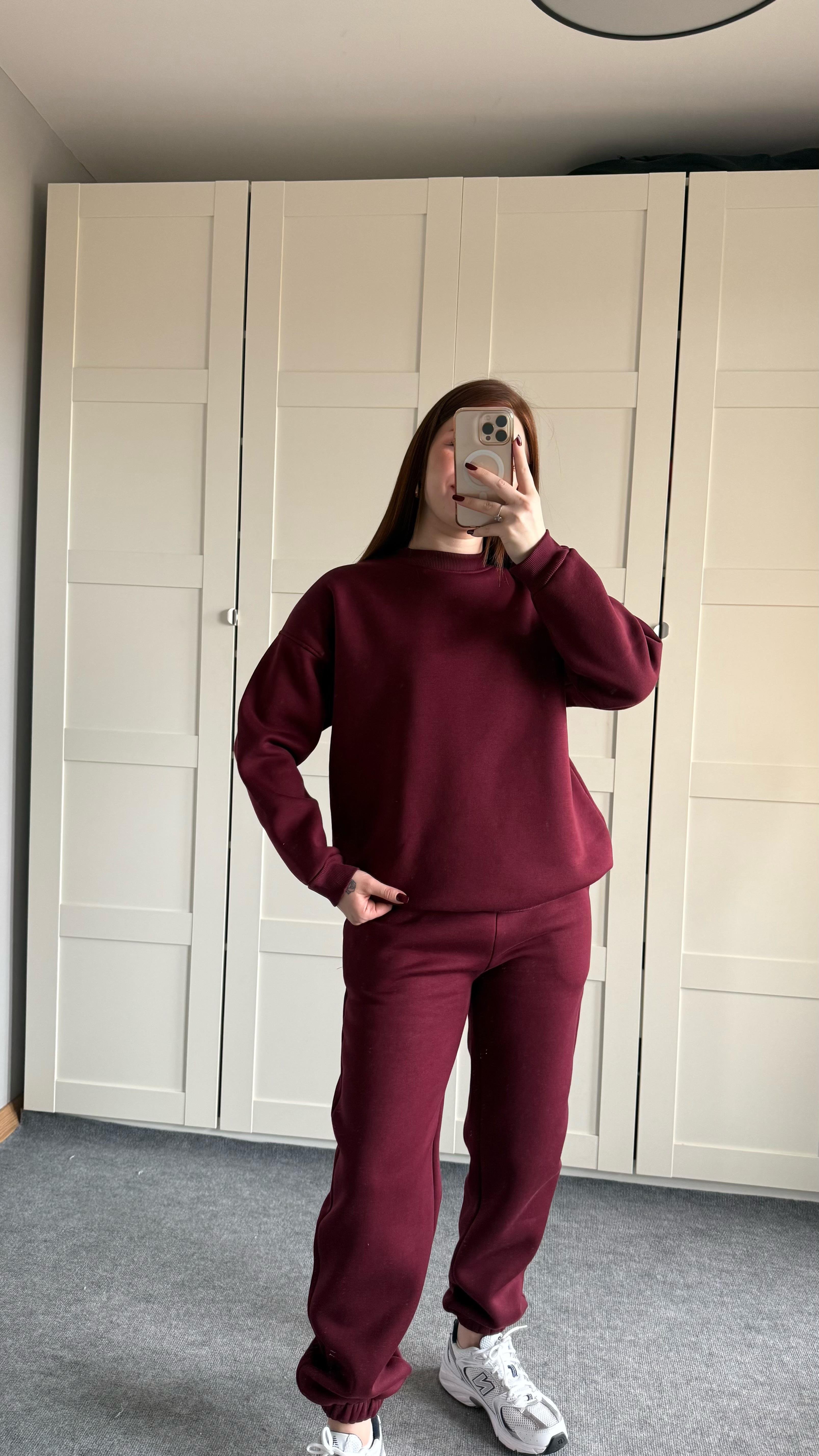 Basıc Sweat Eşofman Takımı Bordo