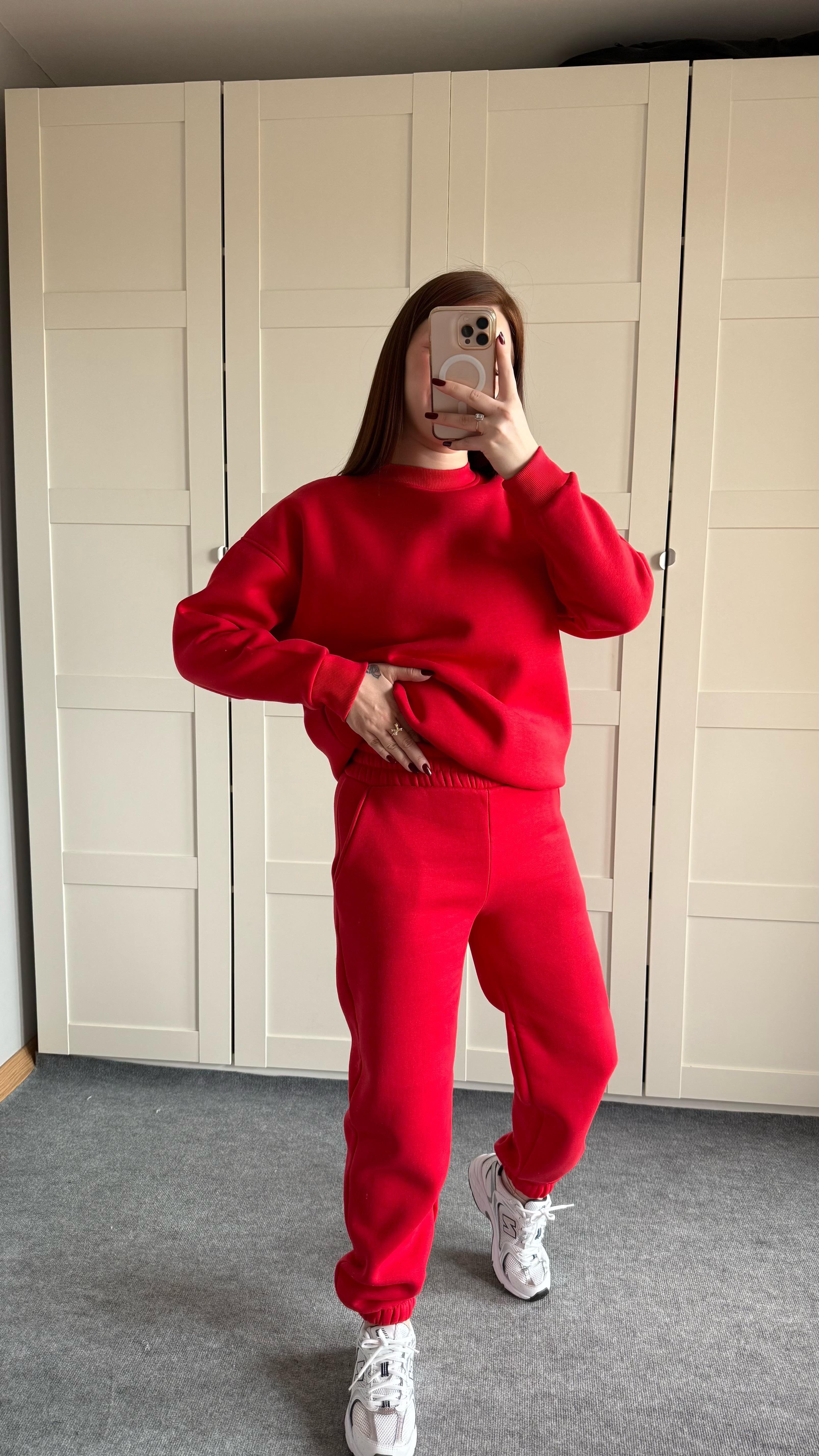 Basıc Sweat Eşofman Takımı Kırmızı