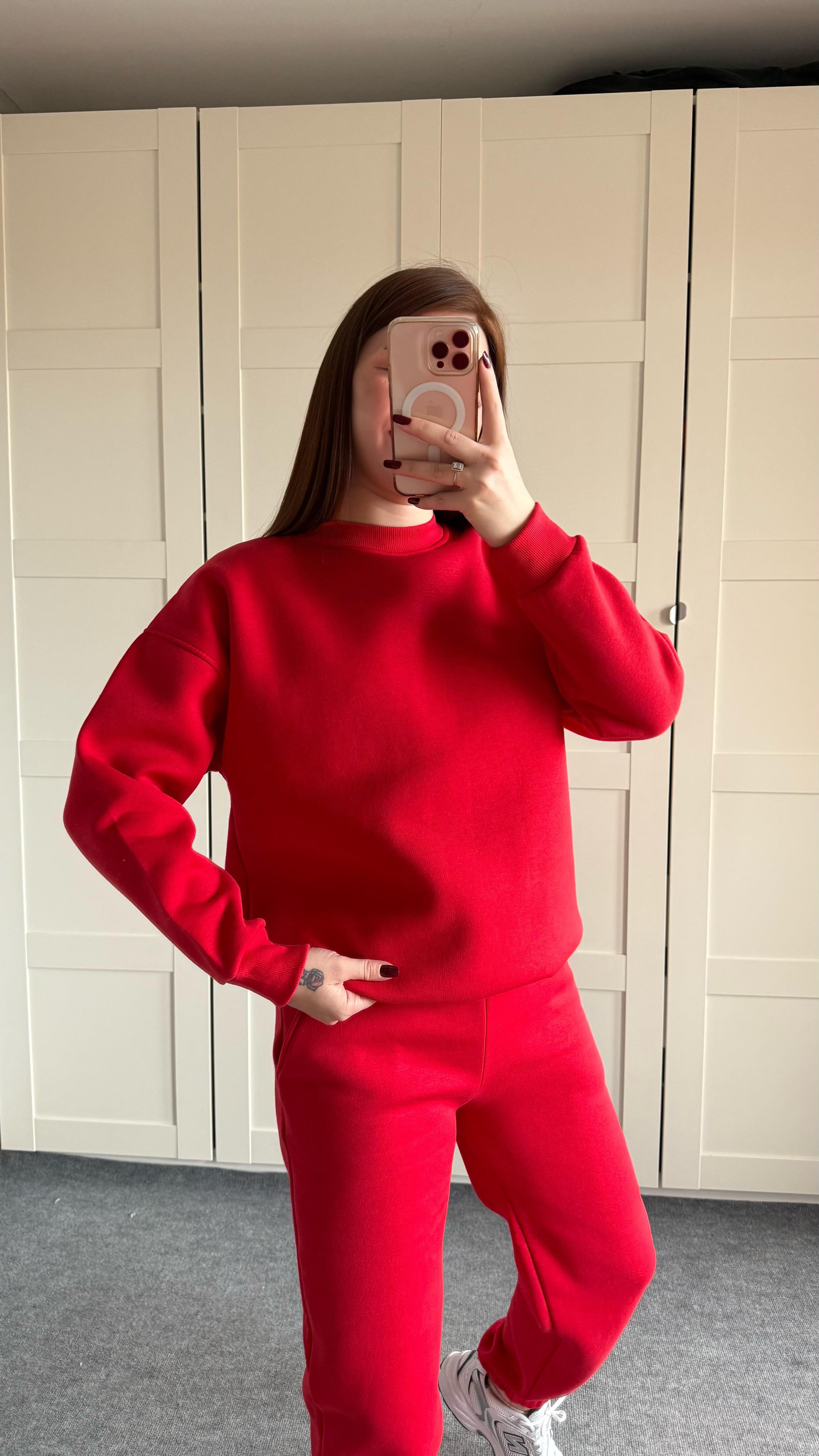 Basıc Sweat Eşofman Takımı Kırmızı