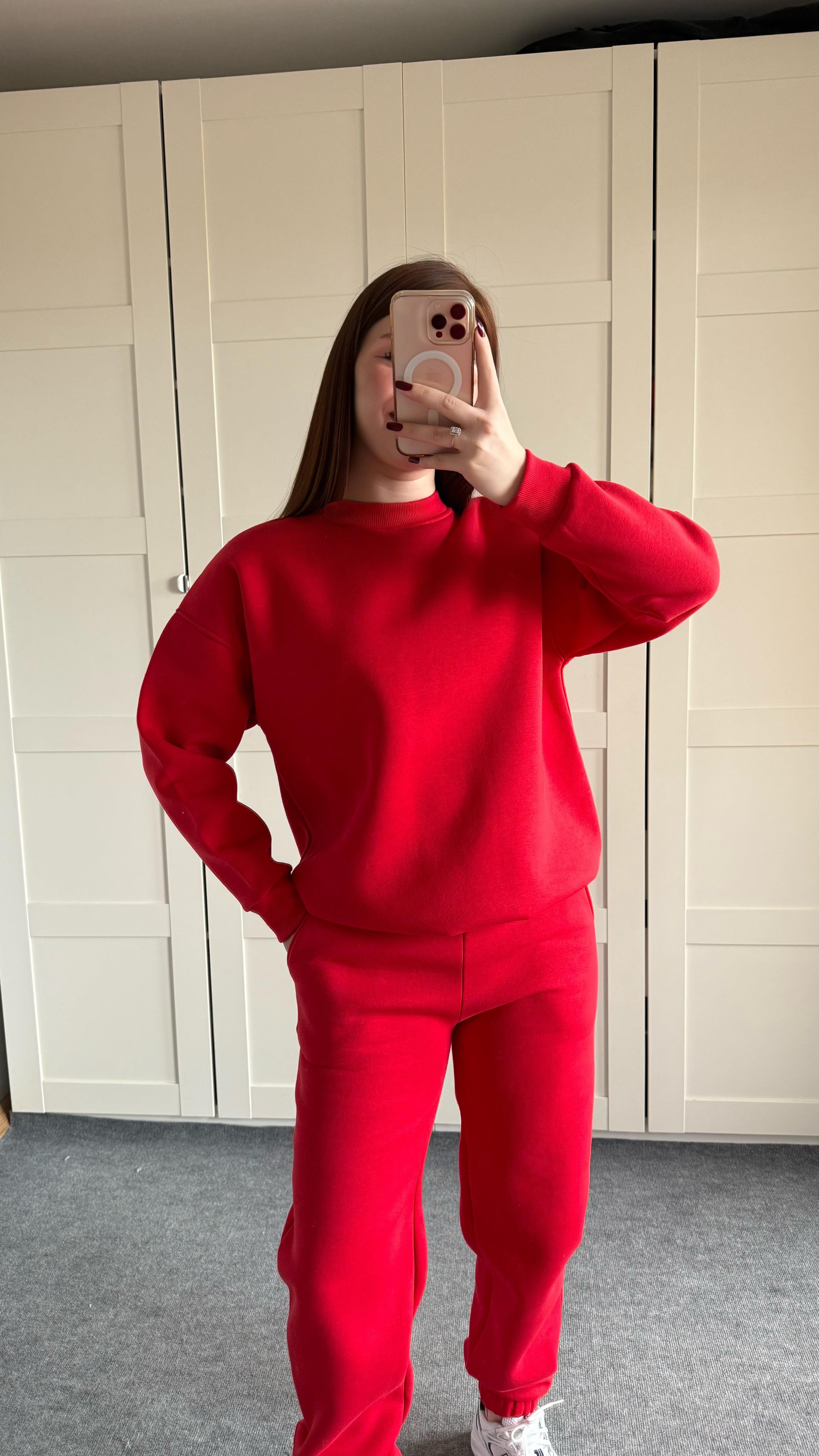 Basıc Sweat Eşofman Takımı Kırmızı