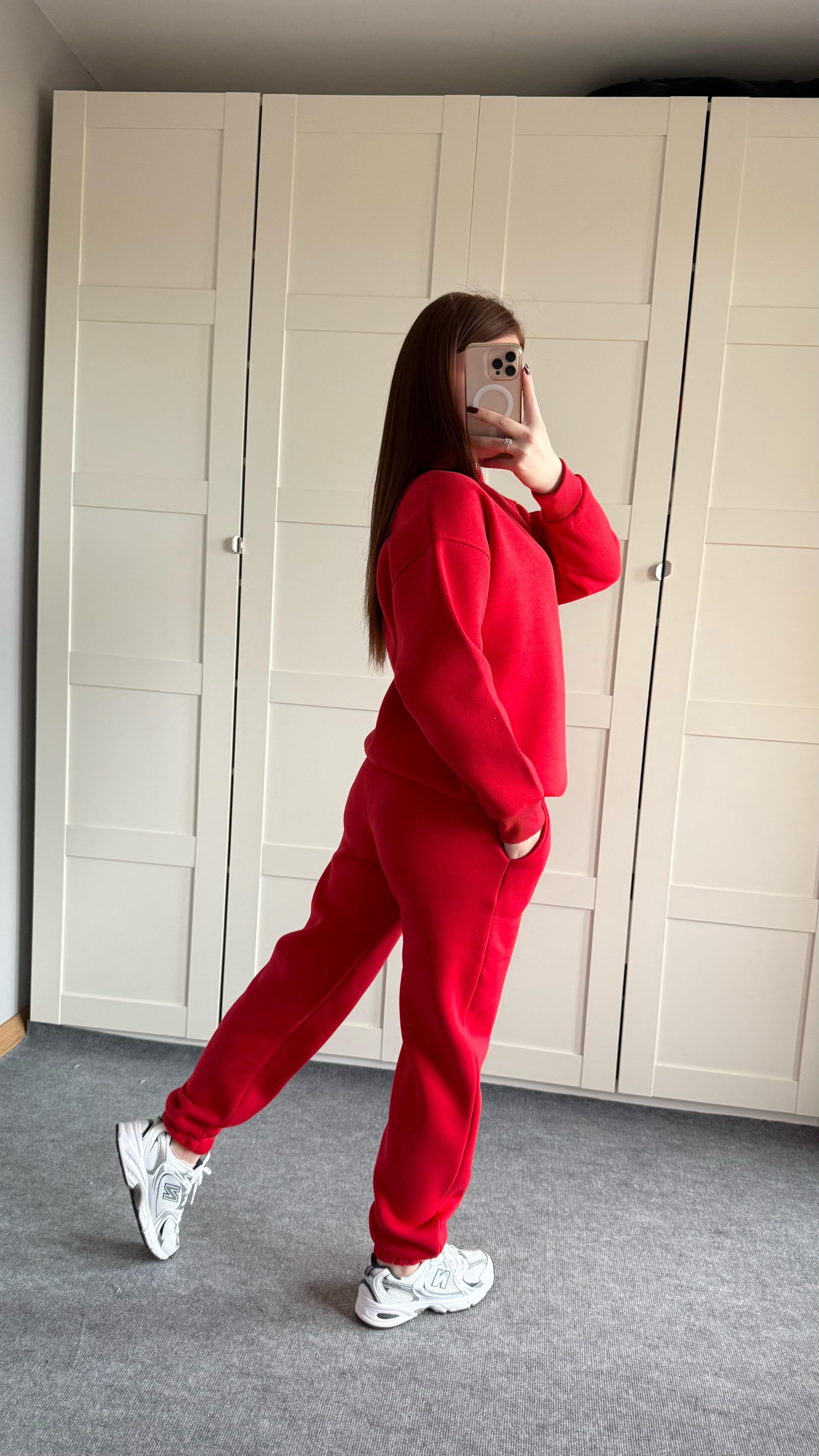 Basıc Sweat Eşofman Takımı Kırmızı