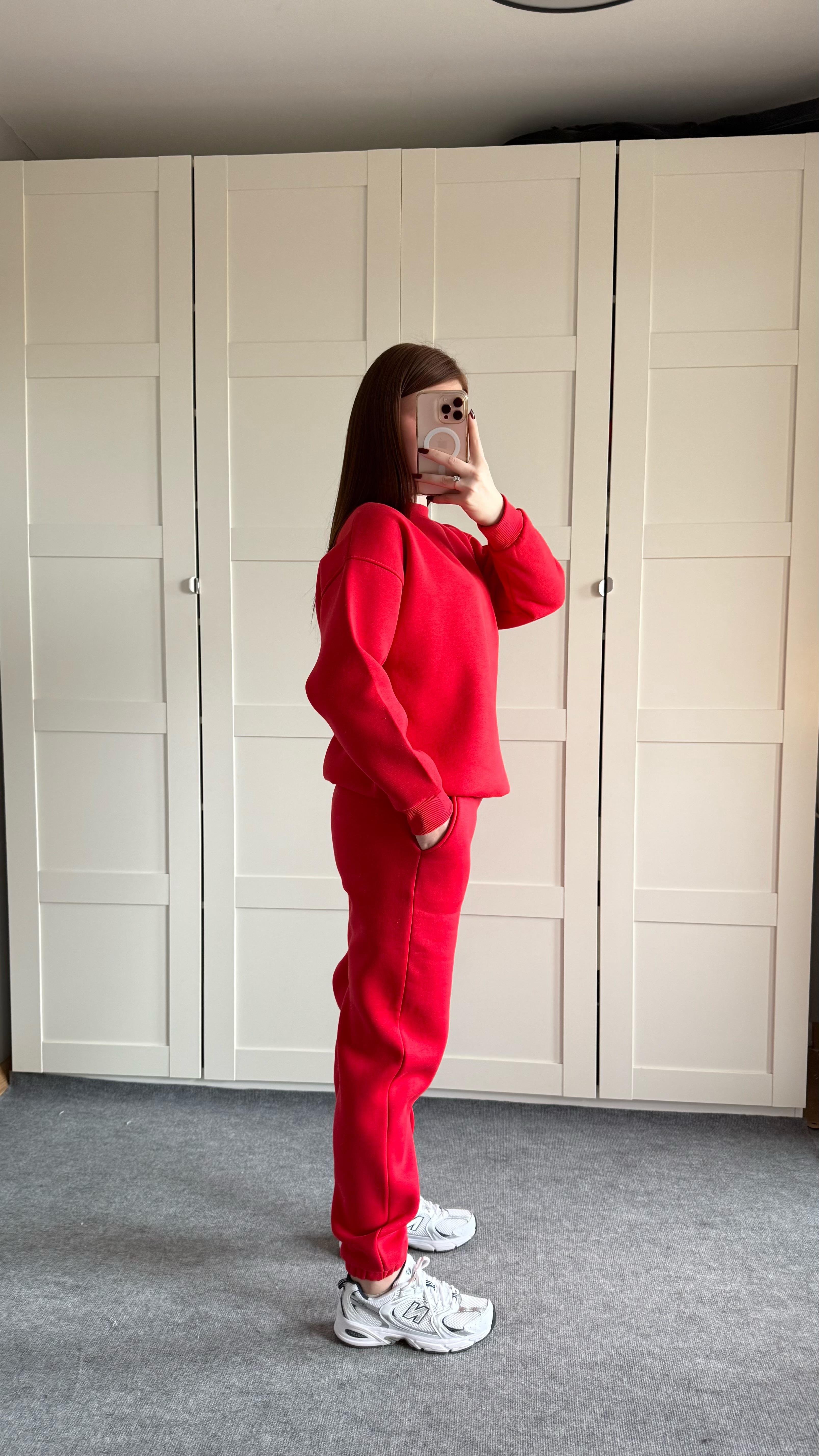 Basıc Sweat Eşofman Takımı Kırmızı