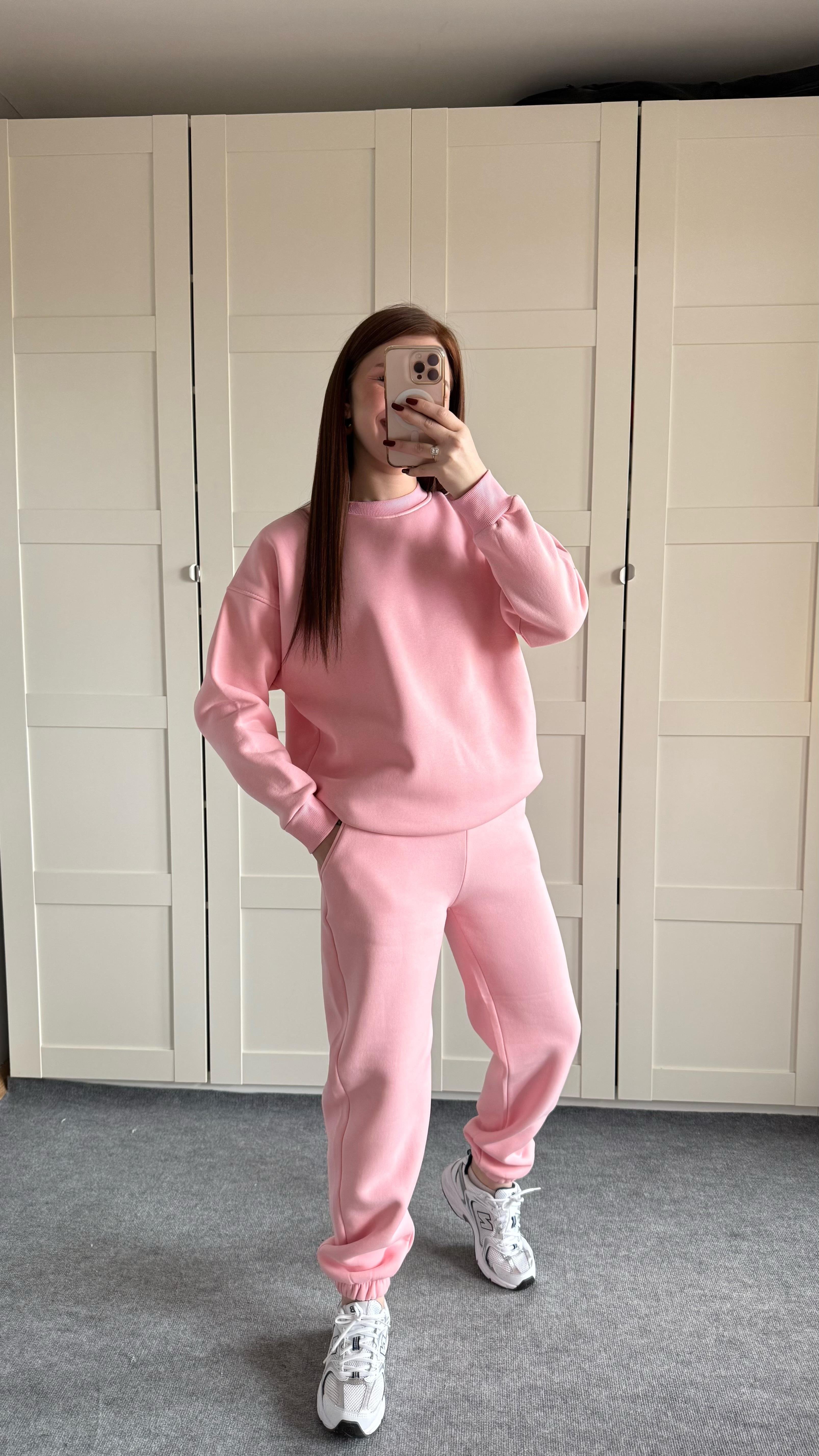 Basıc Sweat Eşofman Takımı Pembe