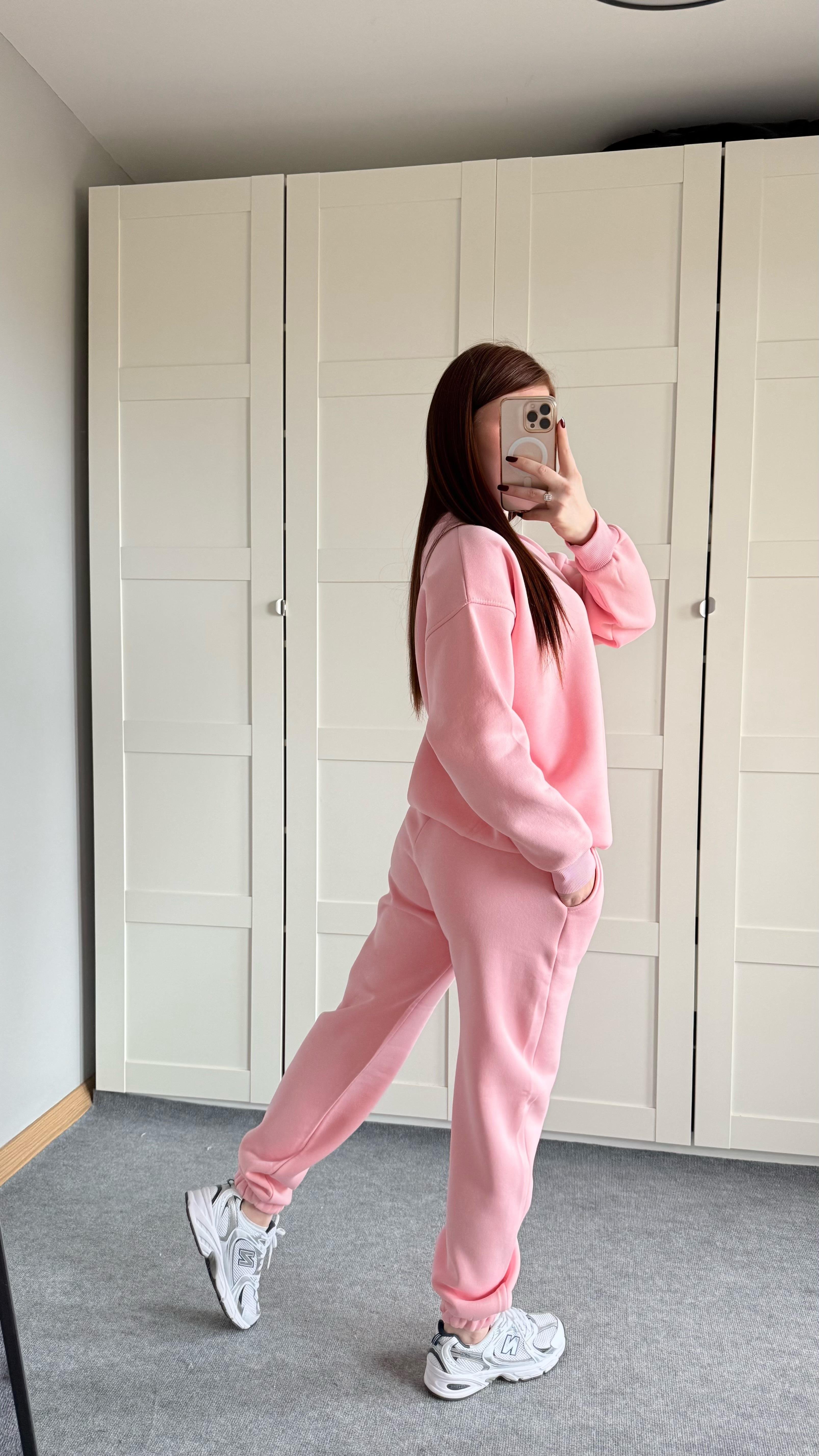 Basıc Sweat Eşofman Takımı Pembe