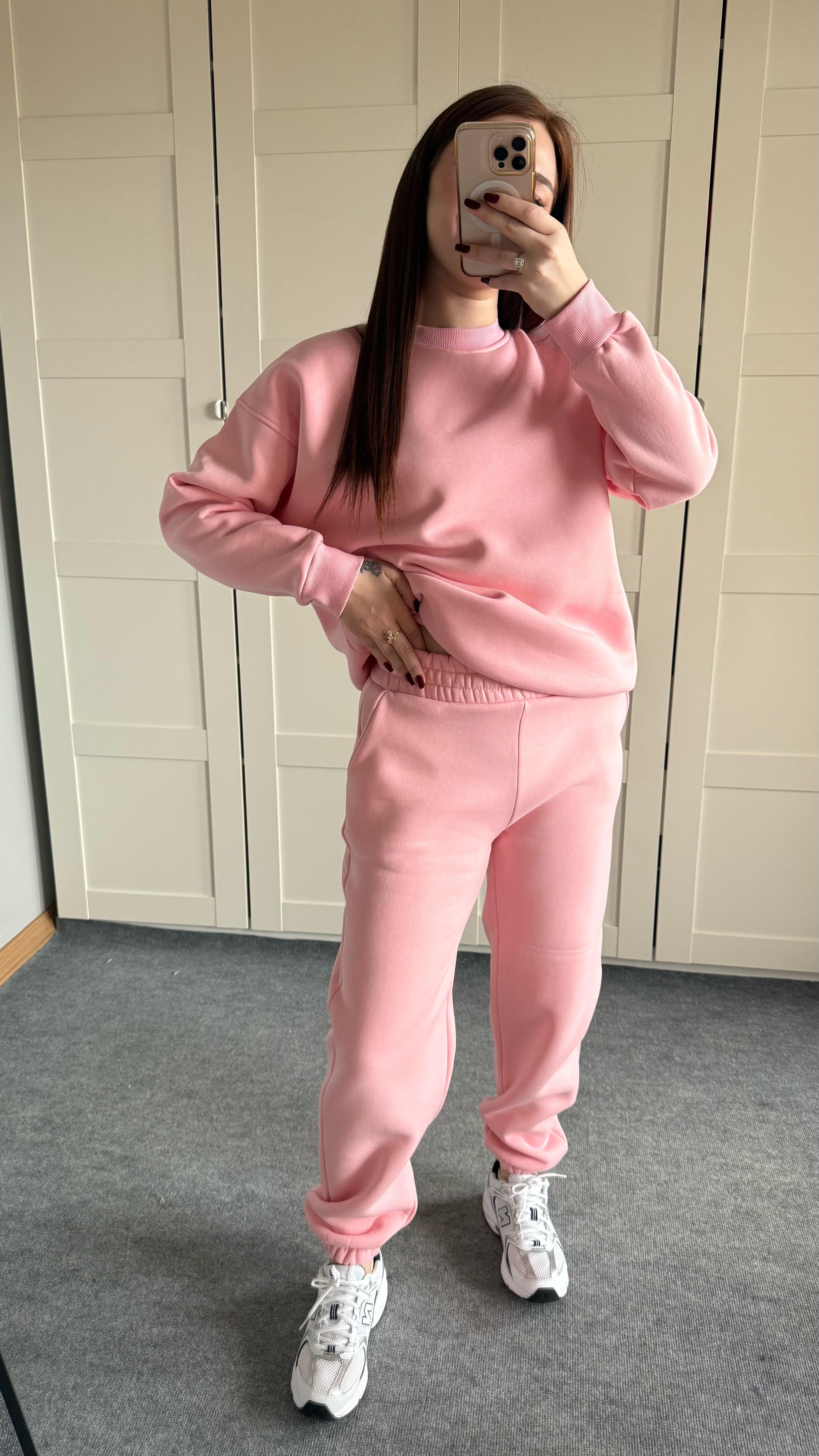 Basıc Sweat Eşofman Takımı Pembe