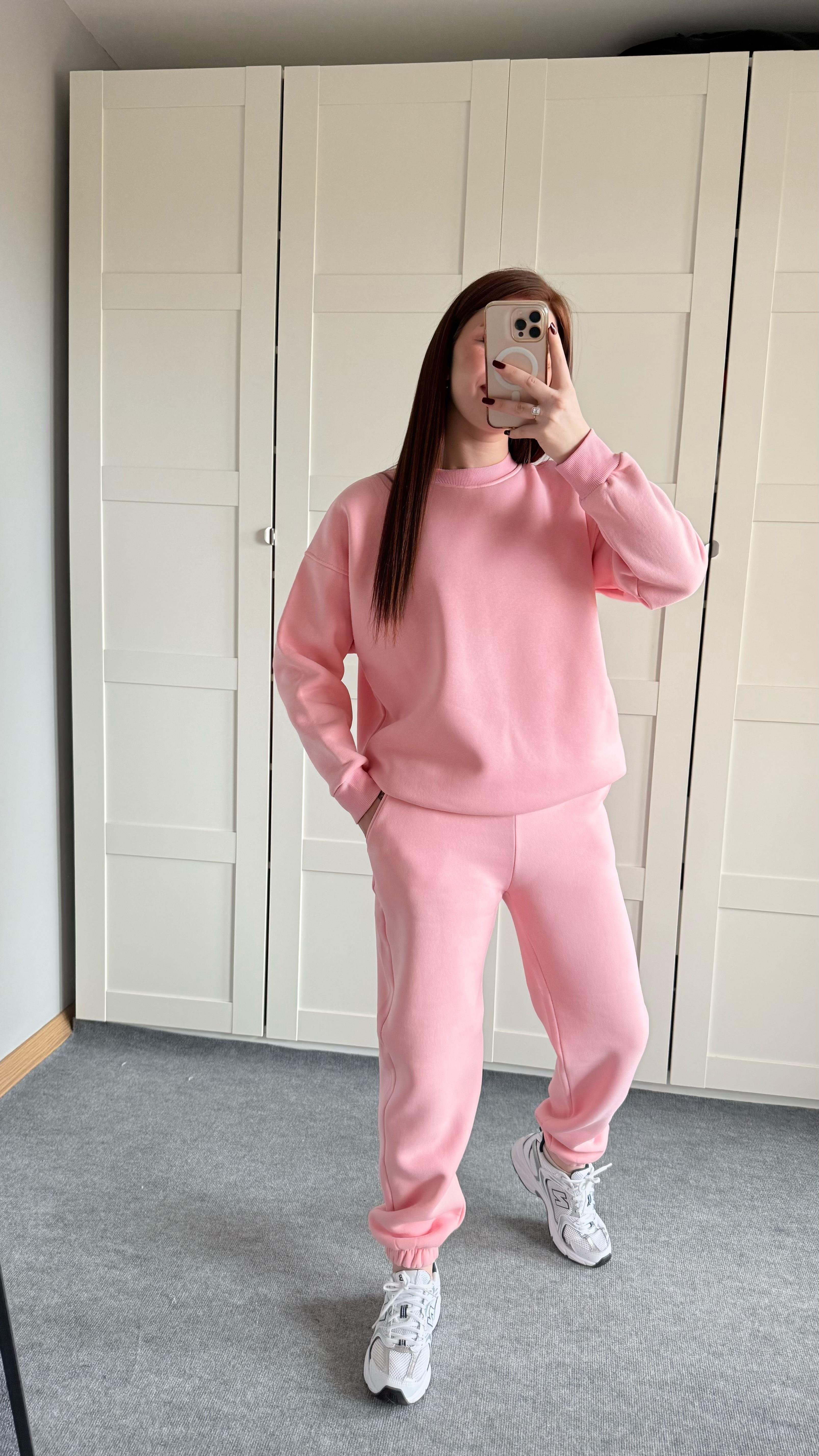 Basıc Sweat Eşofman Takımı Pembe