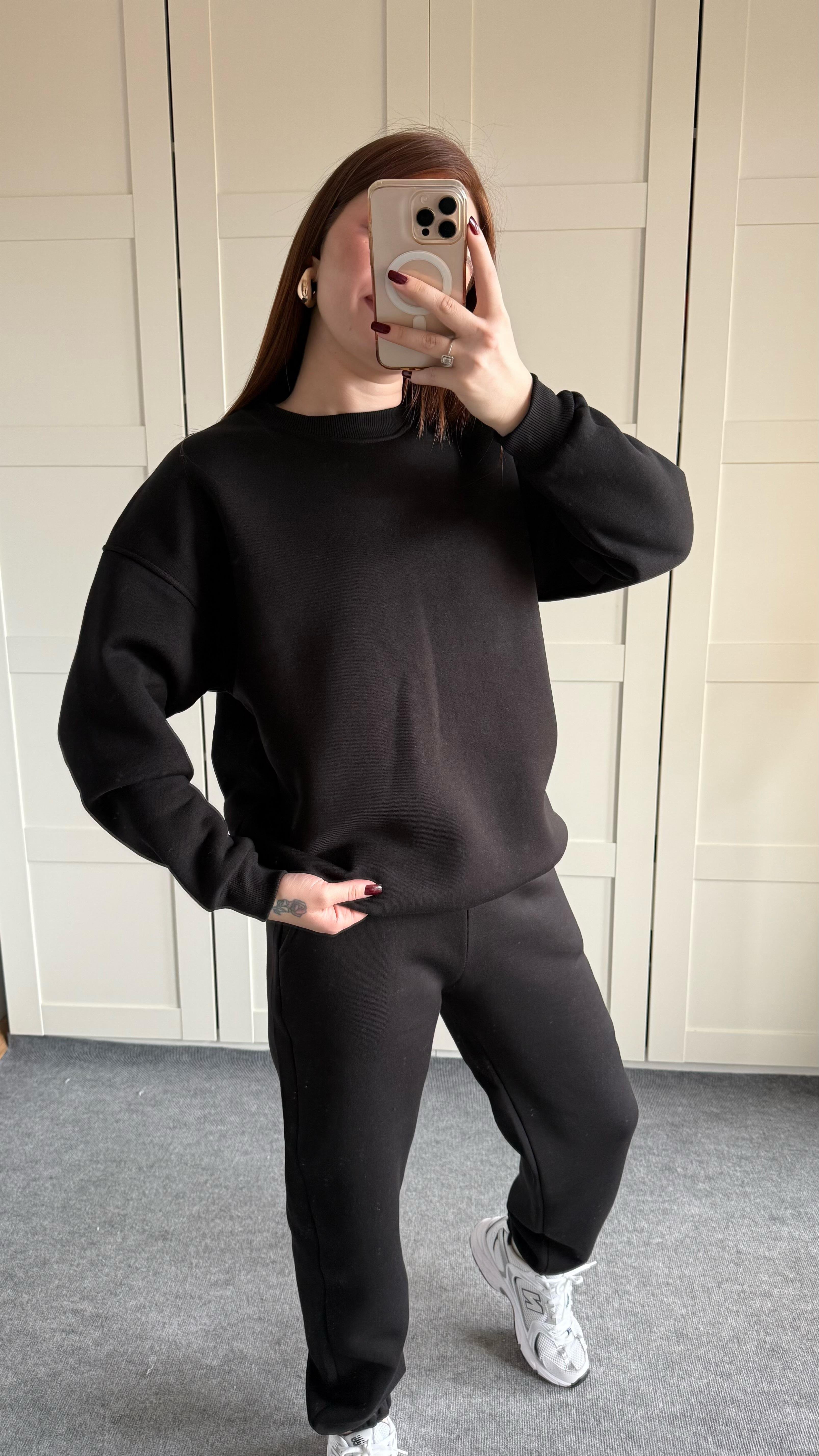 Basıc Sweat Eşofman Takımı Siyah