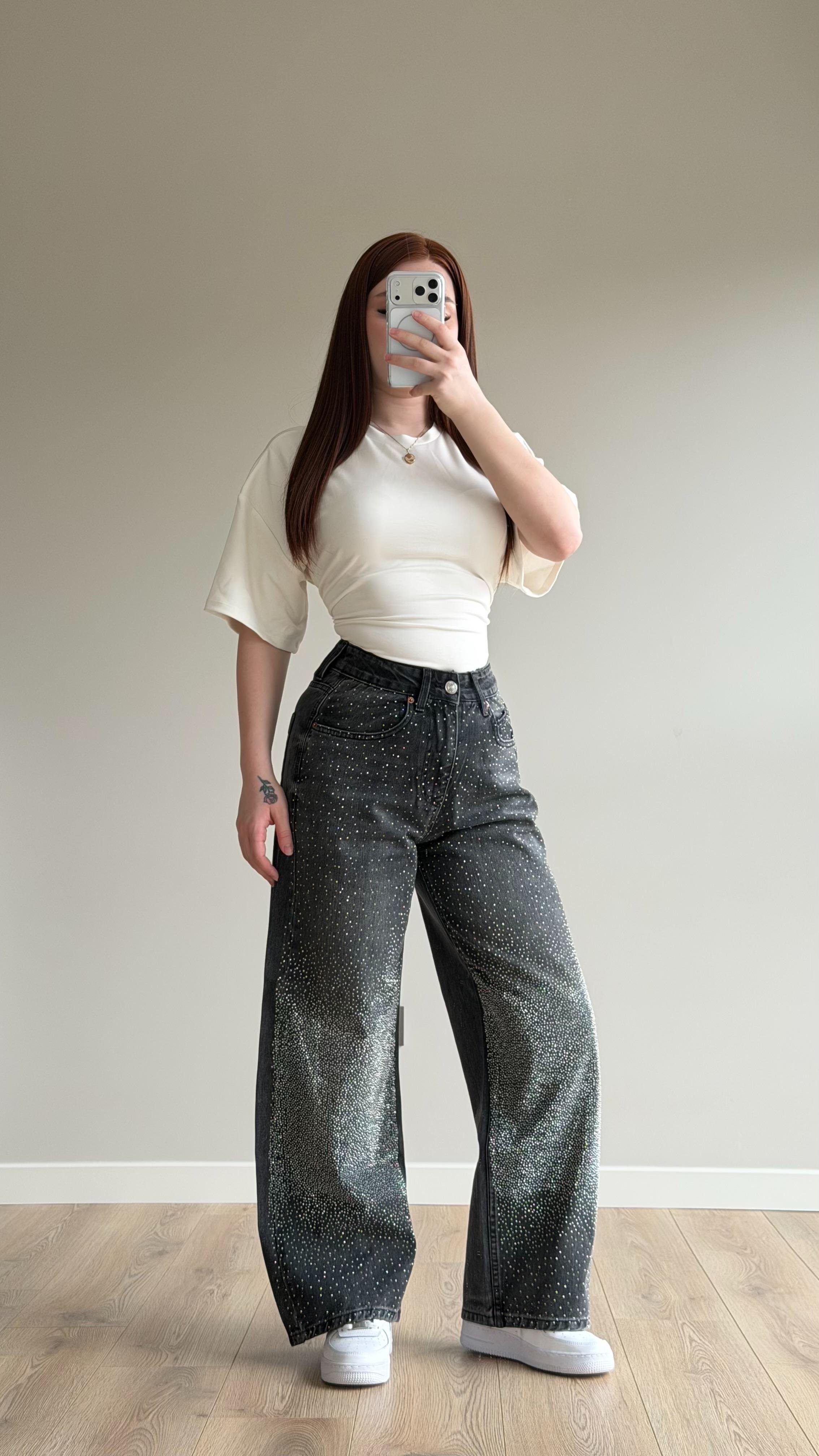 Bdg Valorant Taşlı Pantolon Füme
