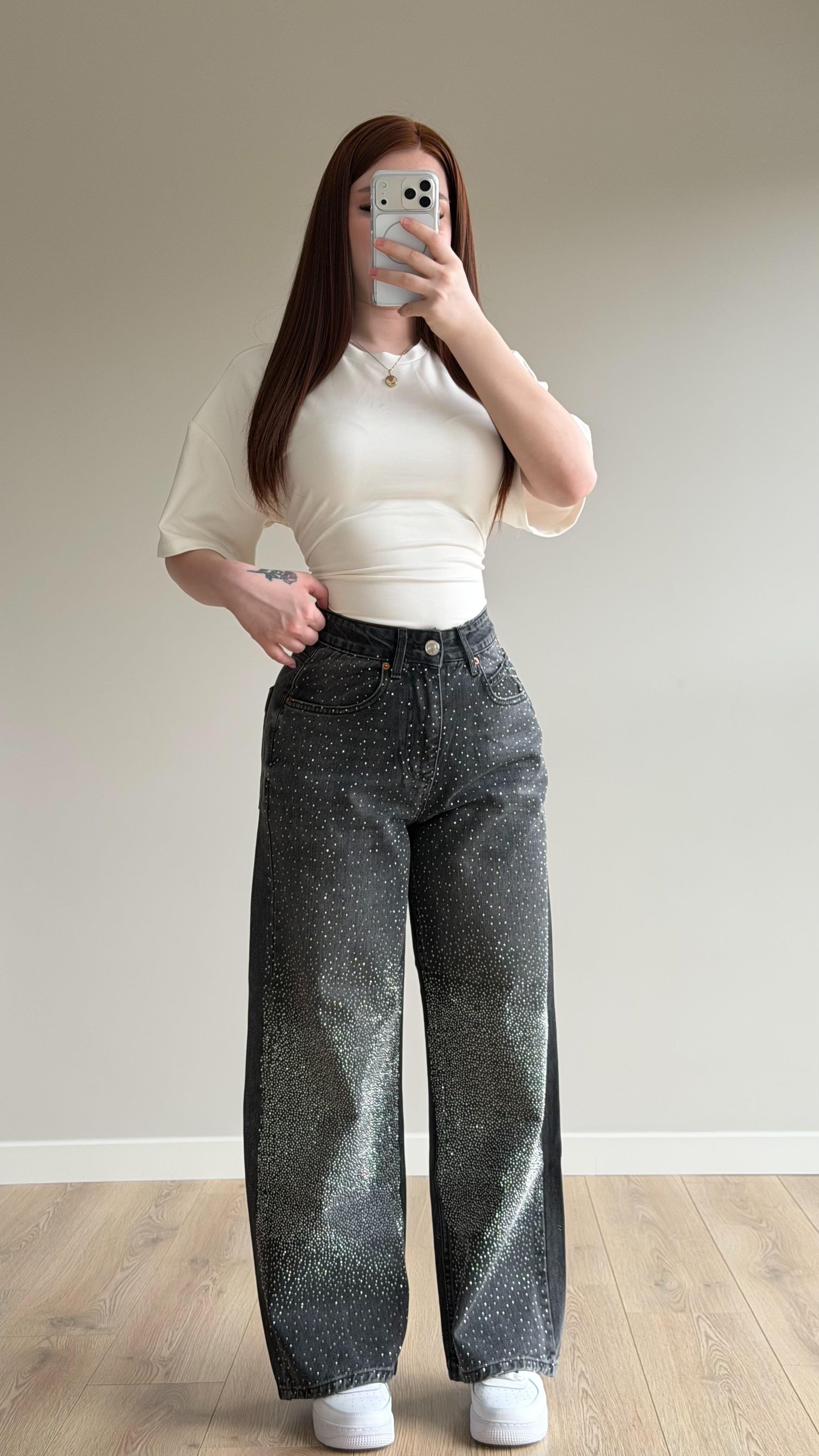 Bdg Valorant Taşlı Pantolon Füme