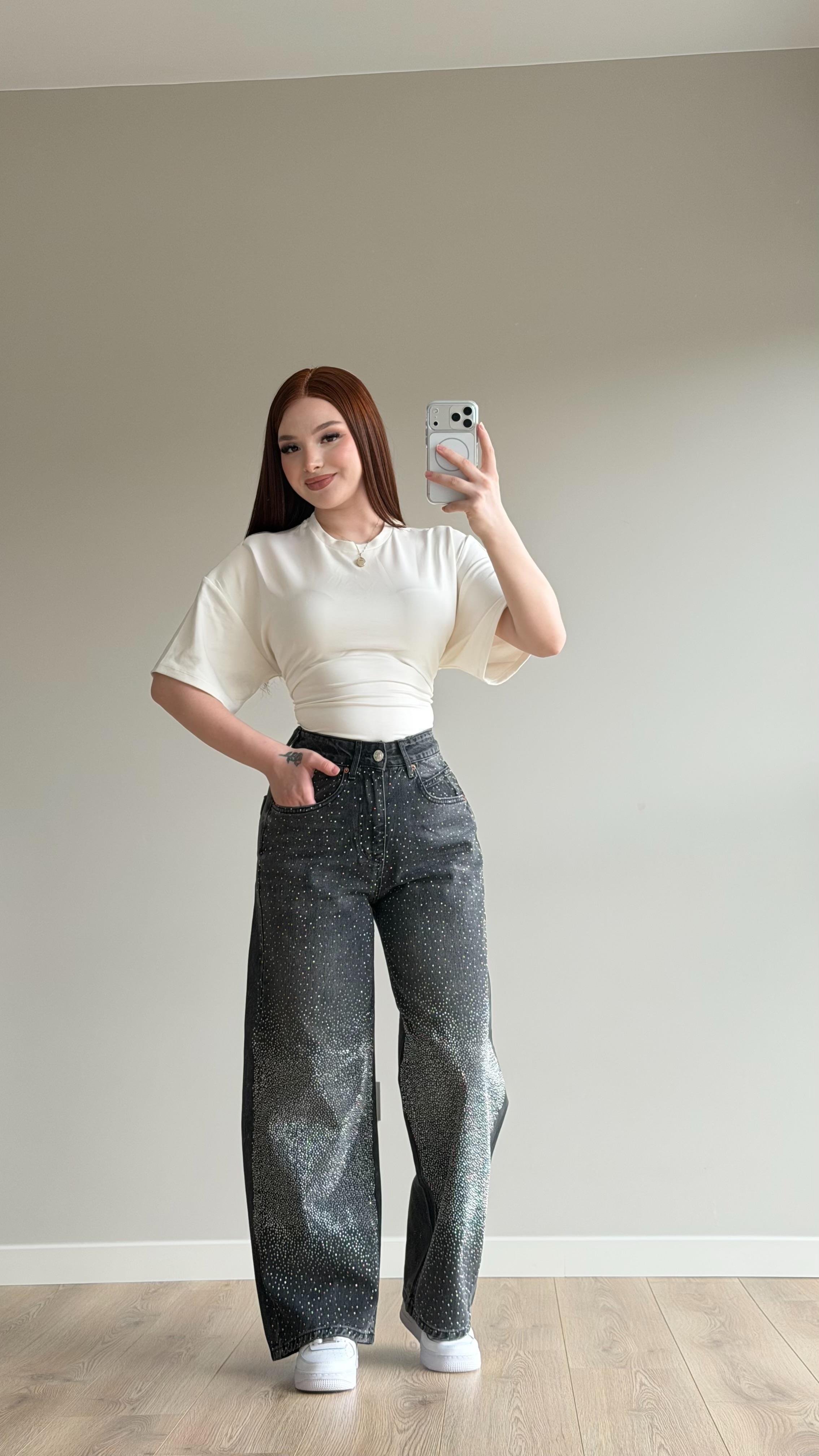 Bdg Valorant Taşlı Pantolon Füme