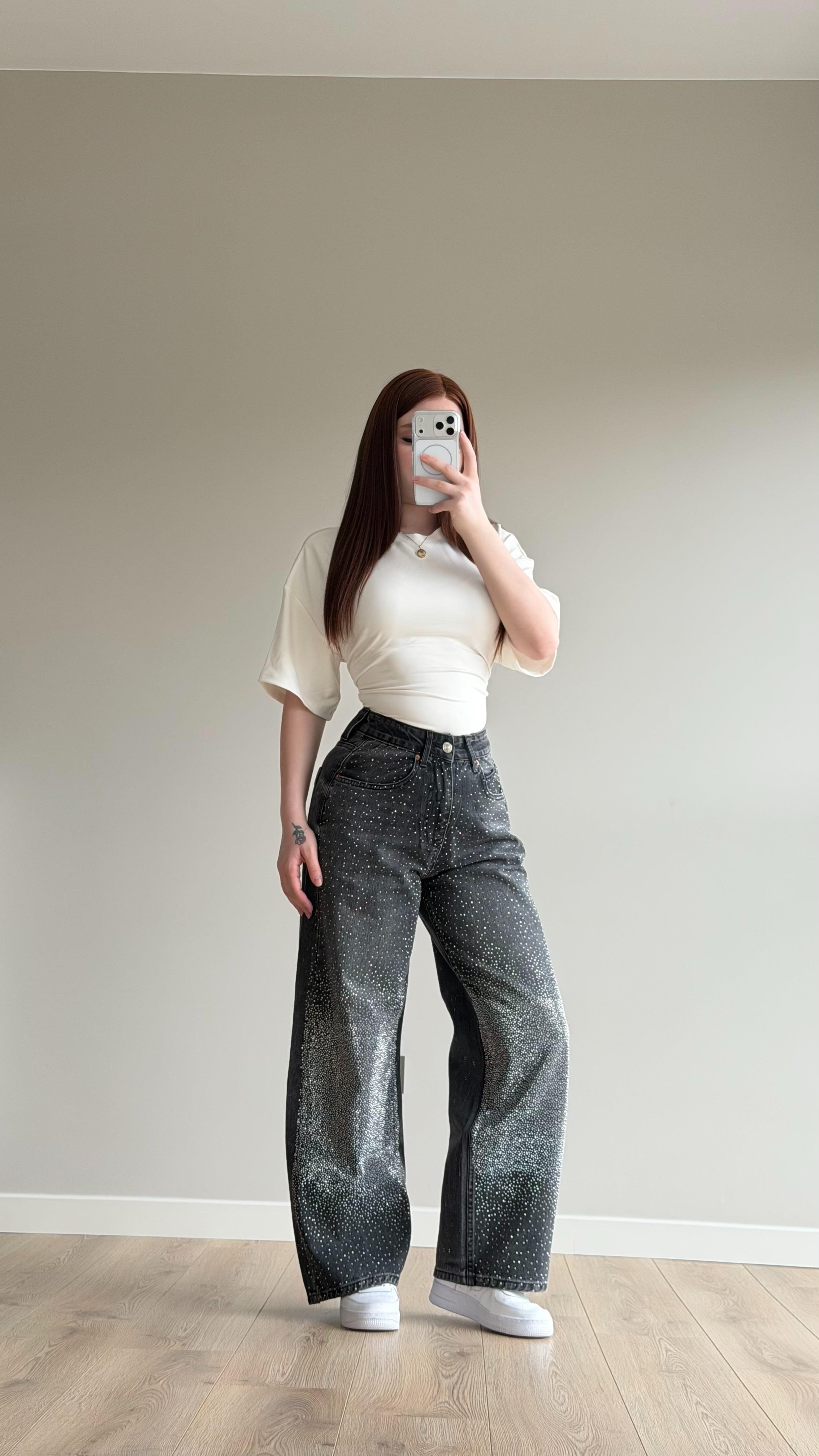 Bdg Valorant Taşlı Pantolon Füme