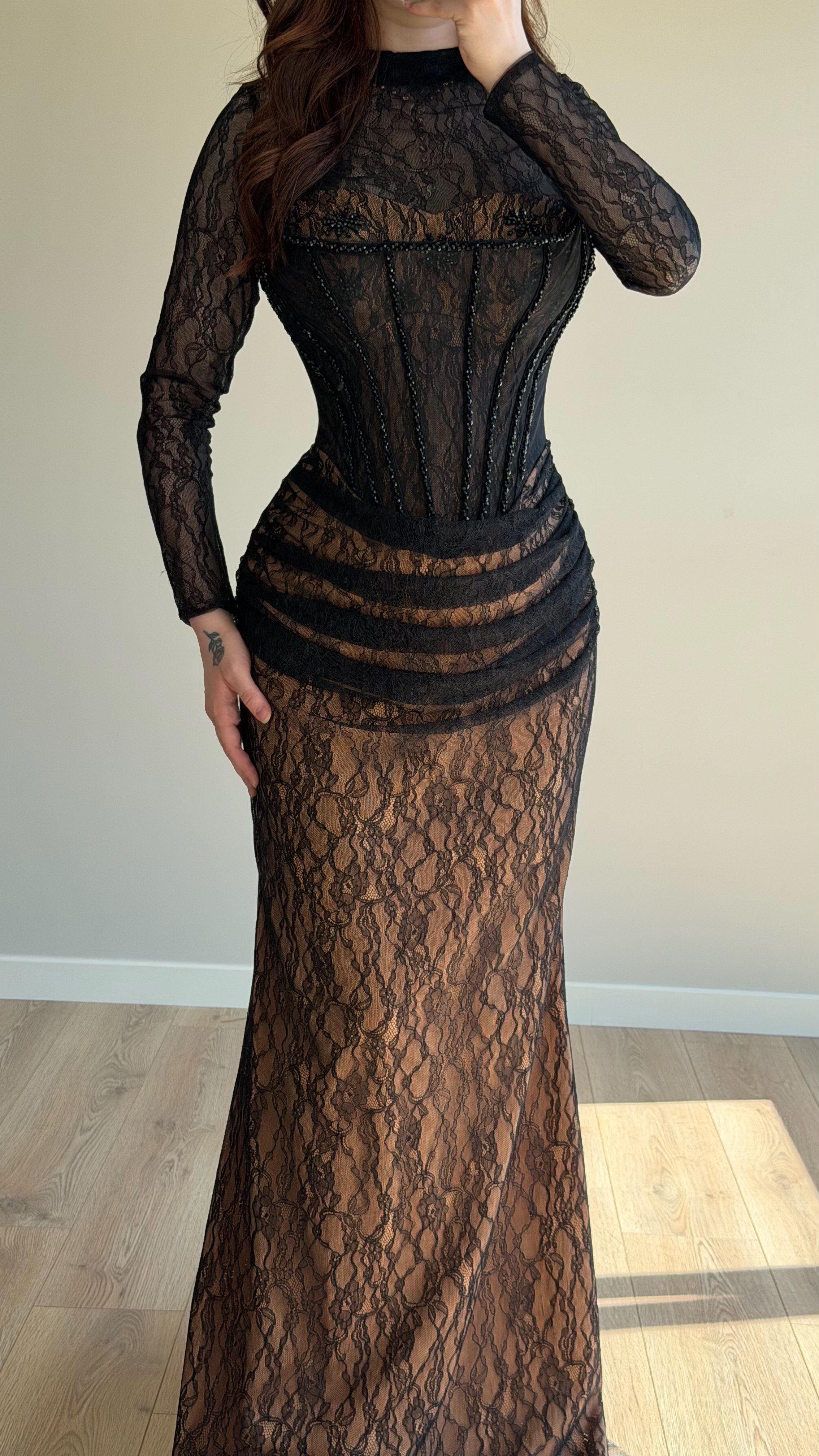 Belatrix Dantelli Abiye Siyah