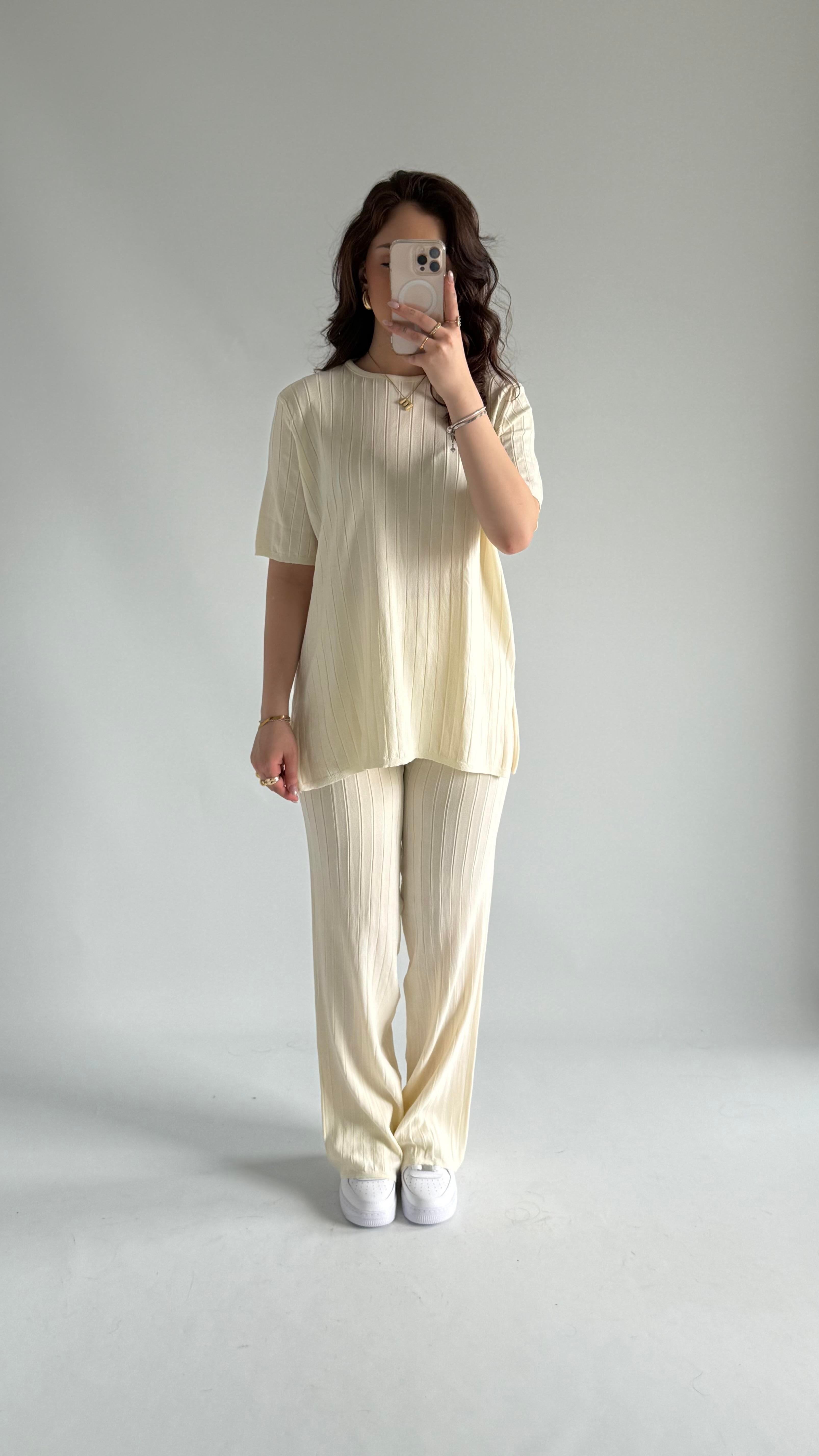 Berlin Triko Takım Ekru