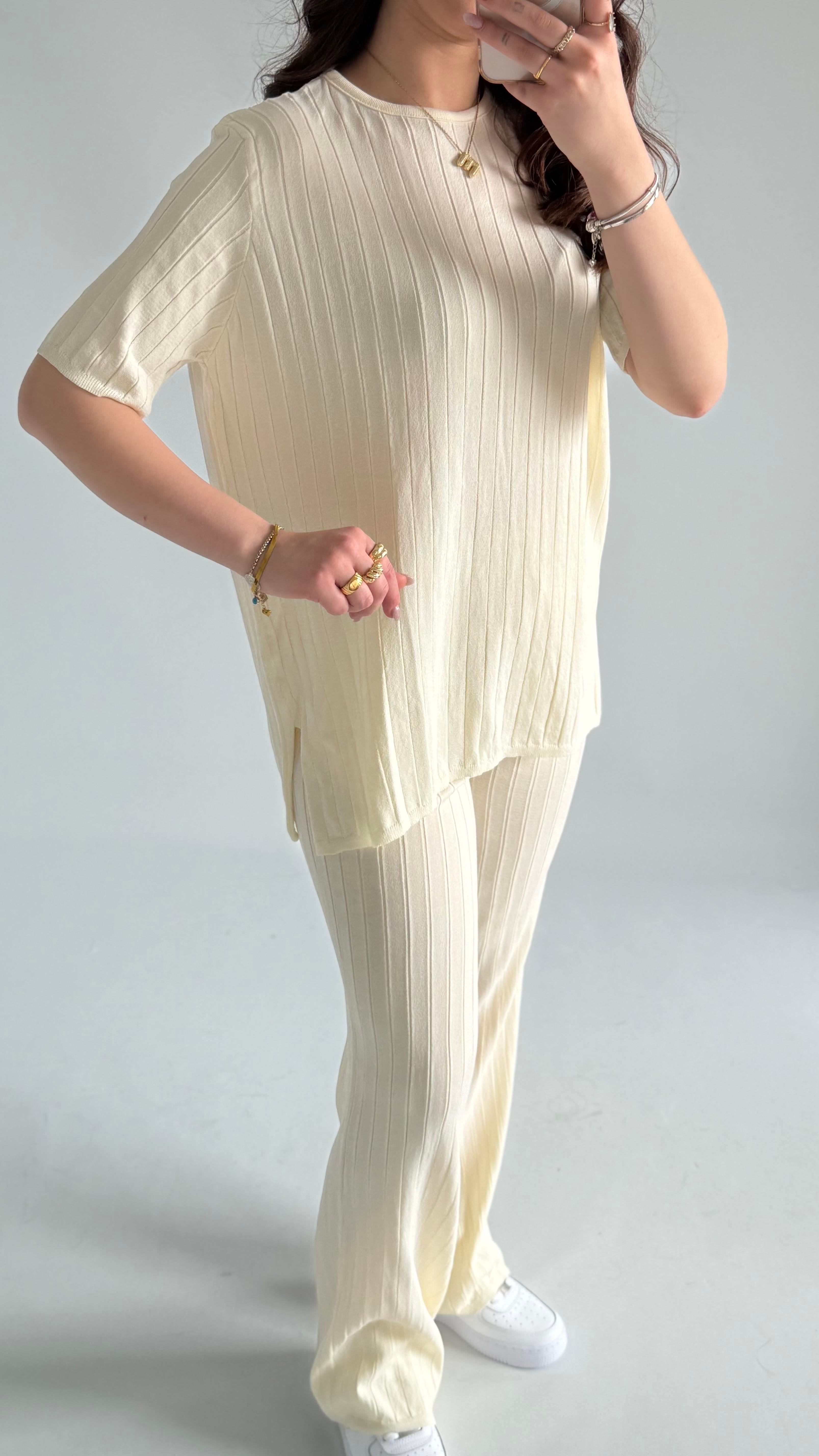 Berlin Triko Takım Ekru