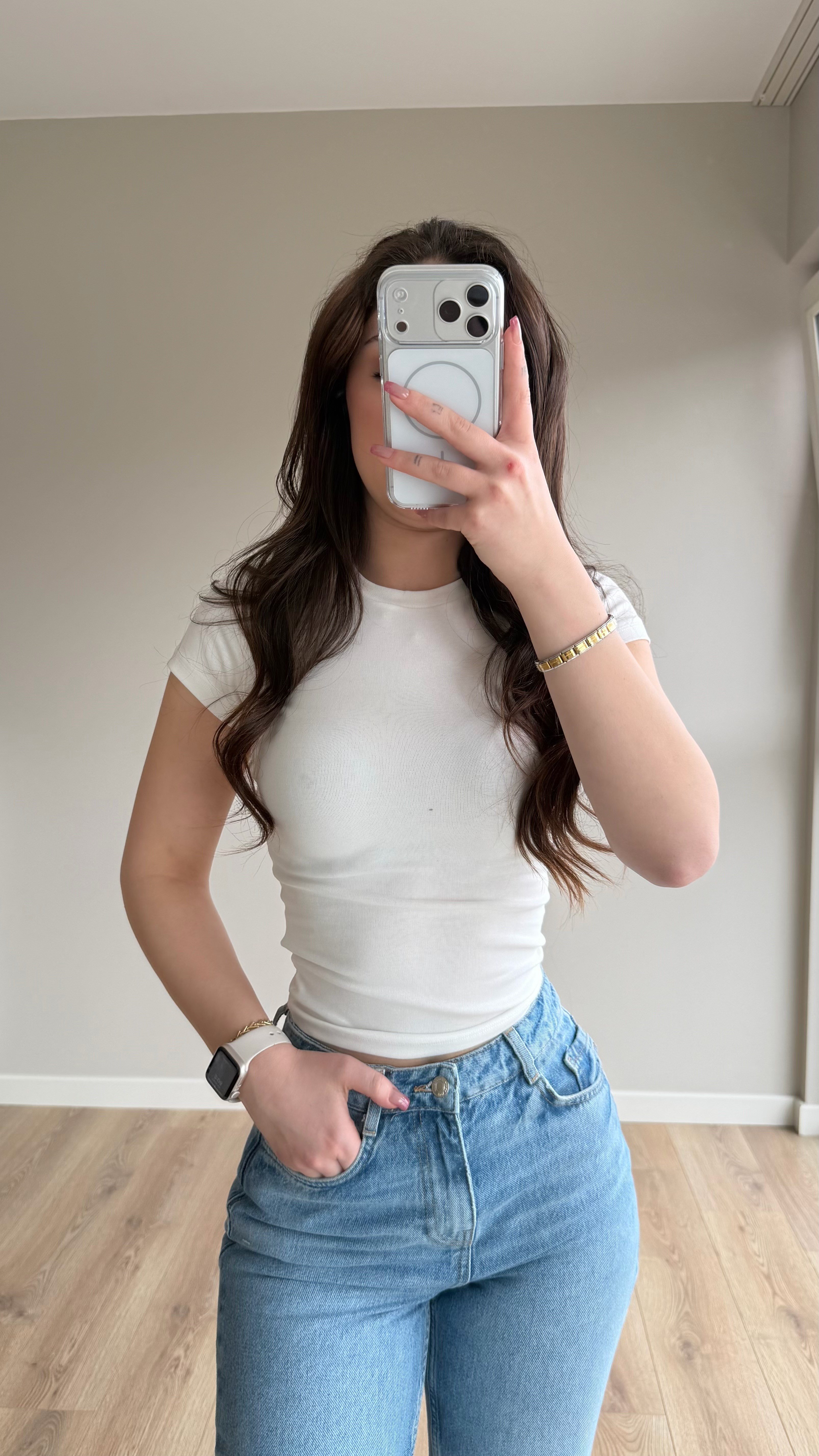 Bers. Fitted Dar Tişört Beyaz