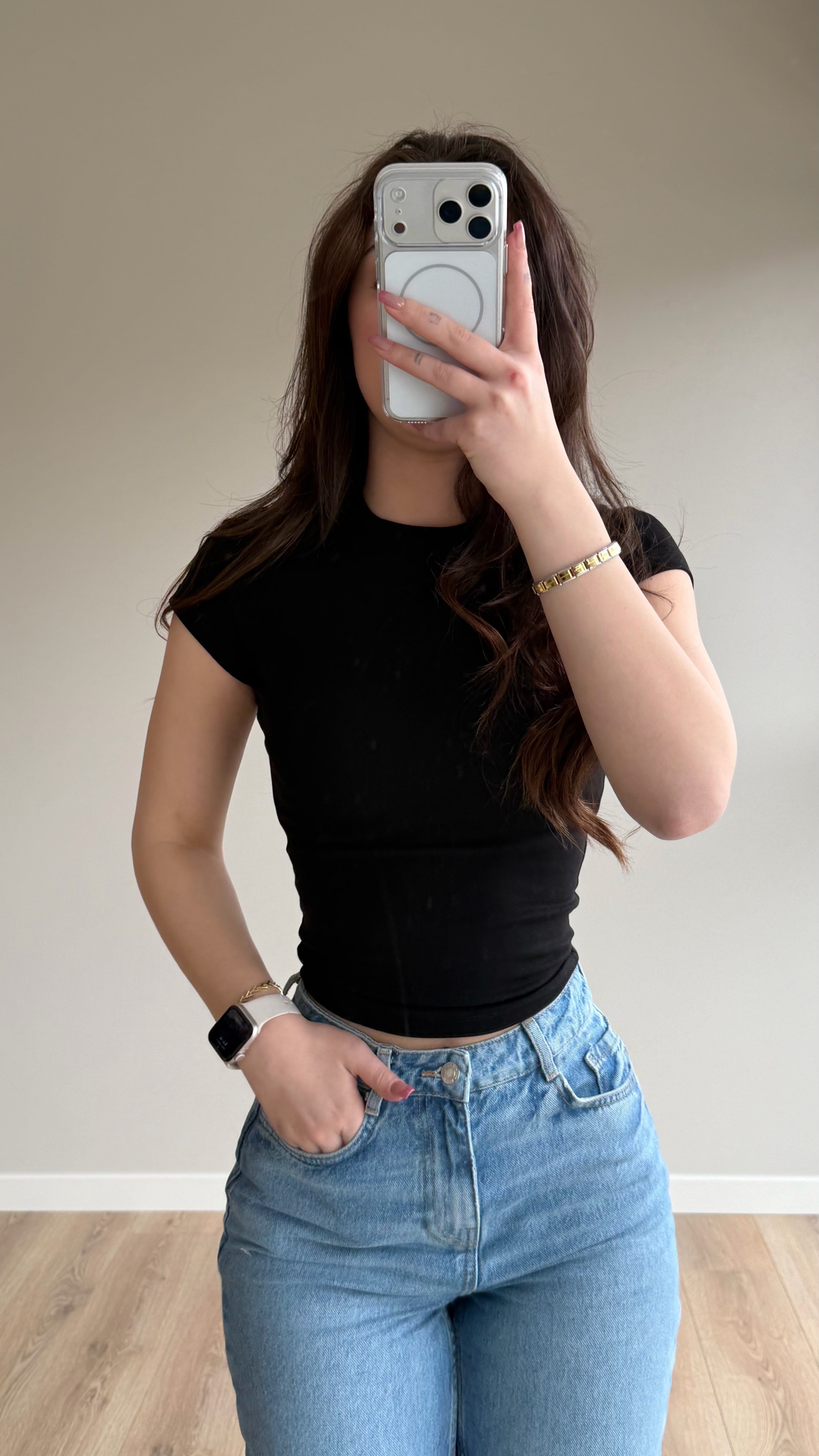 Bers. Fitted Dar Tişört Siyah