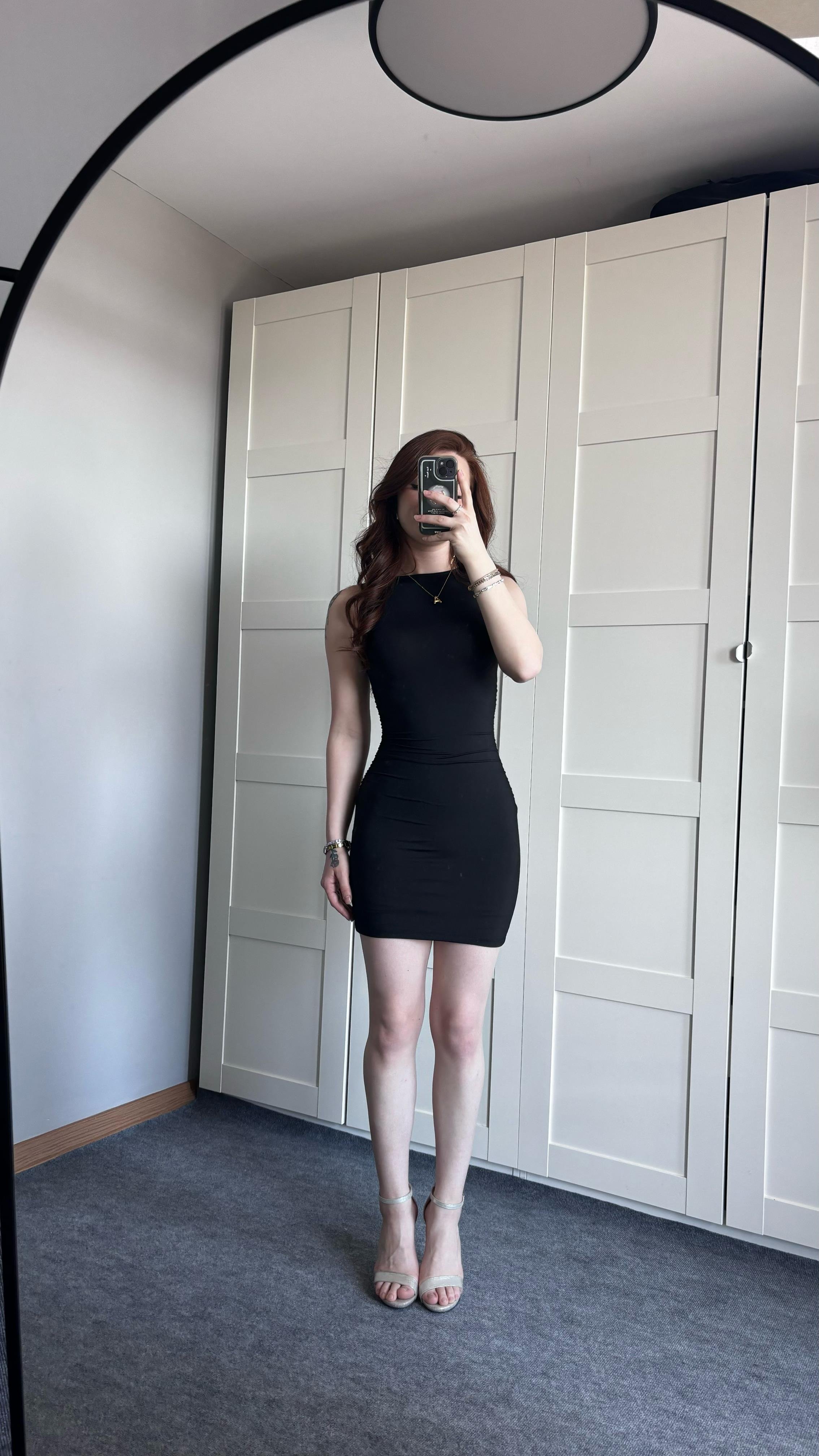 Bershka Drapeli Mini Siyah Elbise