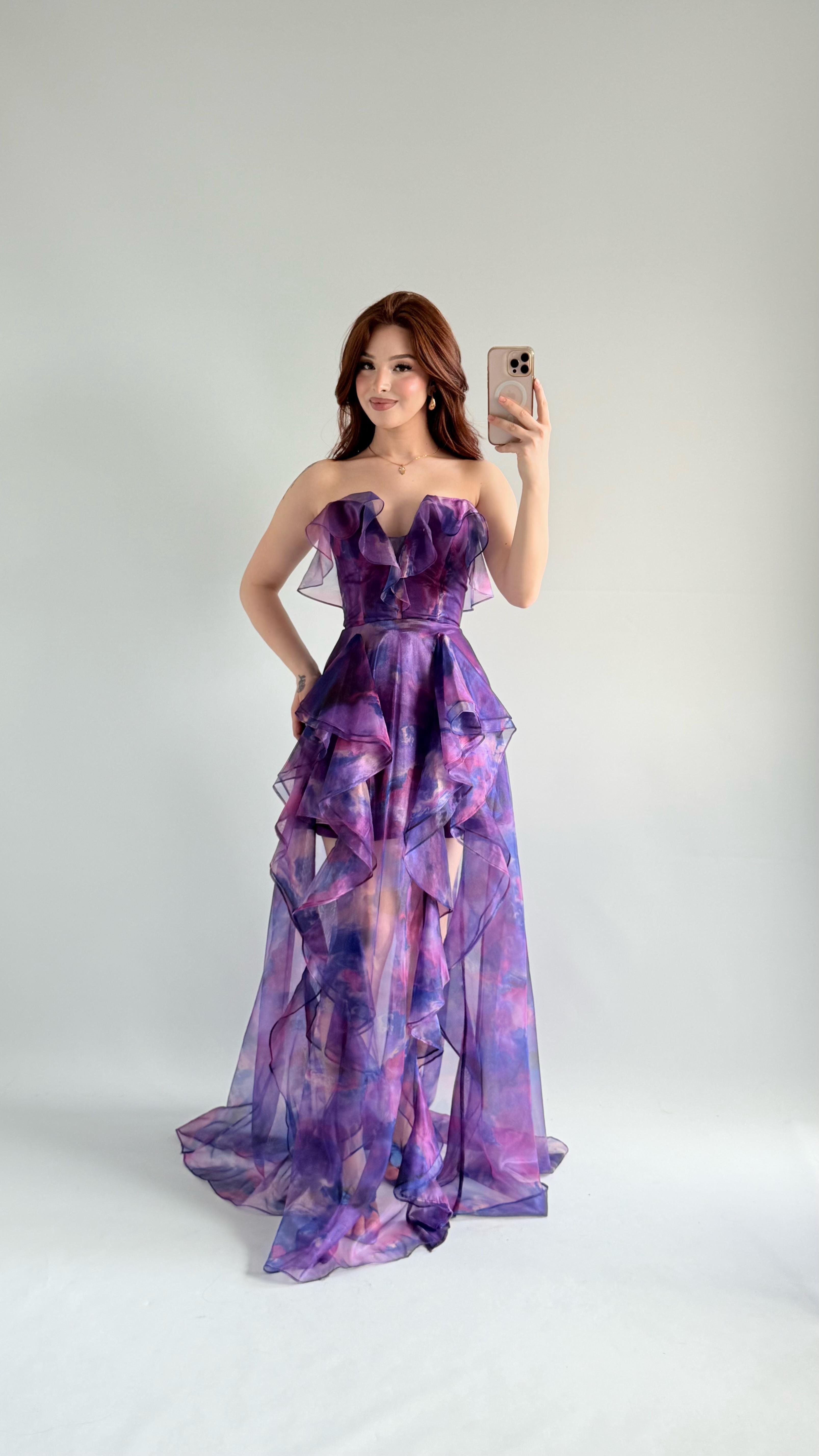 Bibble Tüllü Abiye Mor