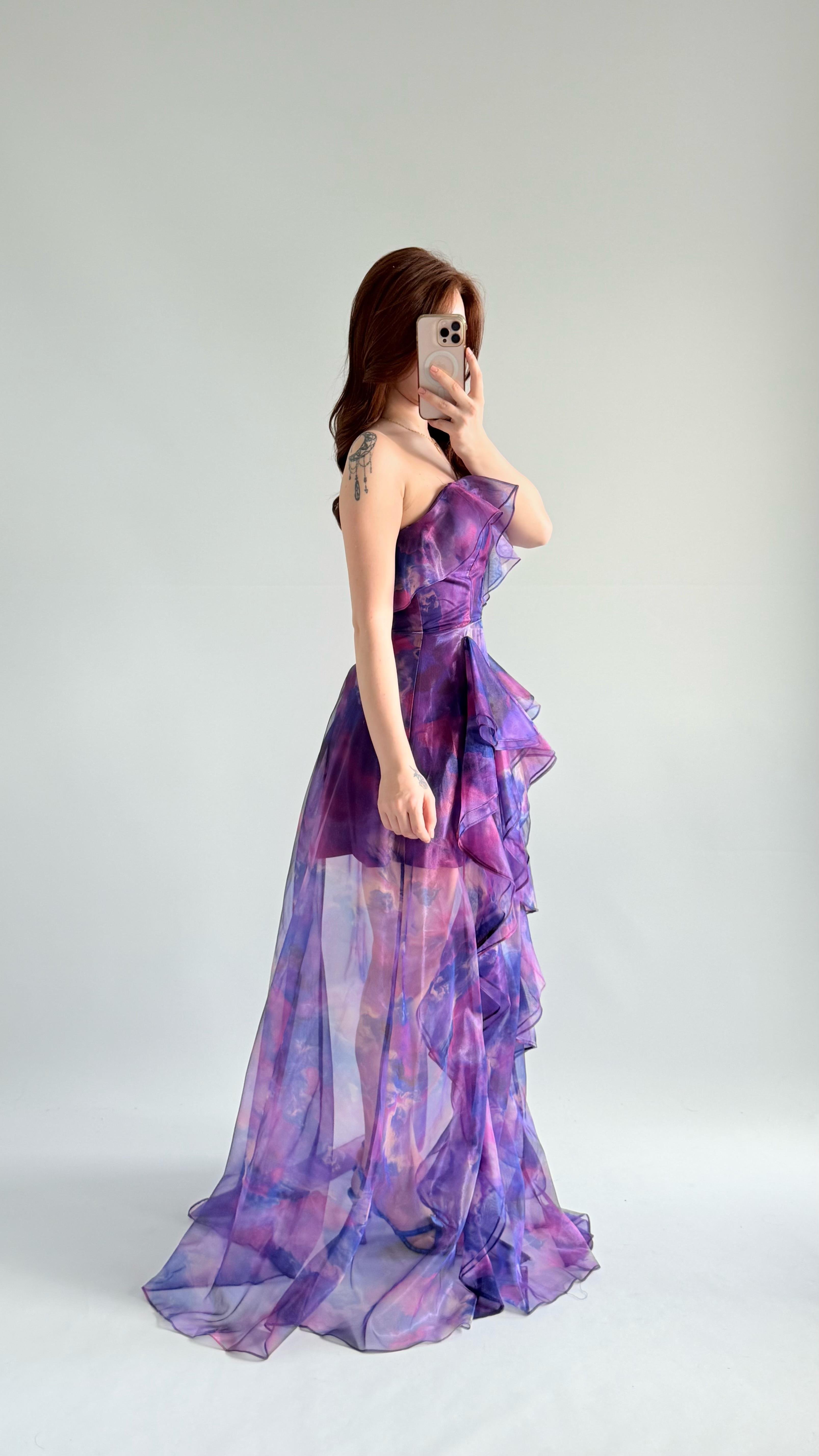 Bibble Tüllü Abiye Mor