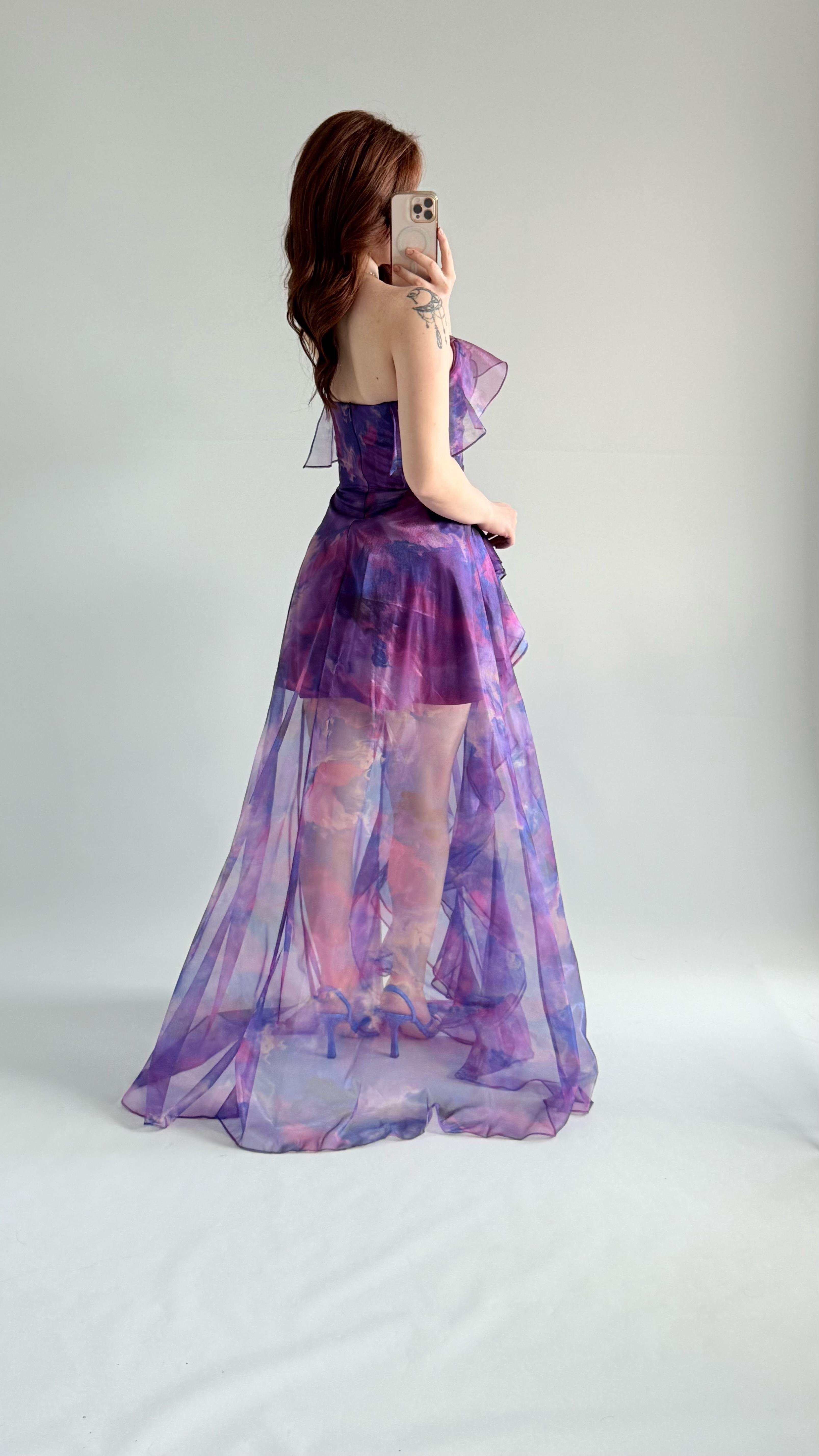 Bibble Tüllü Abiye Mor