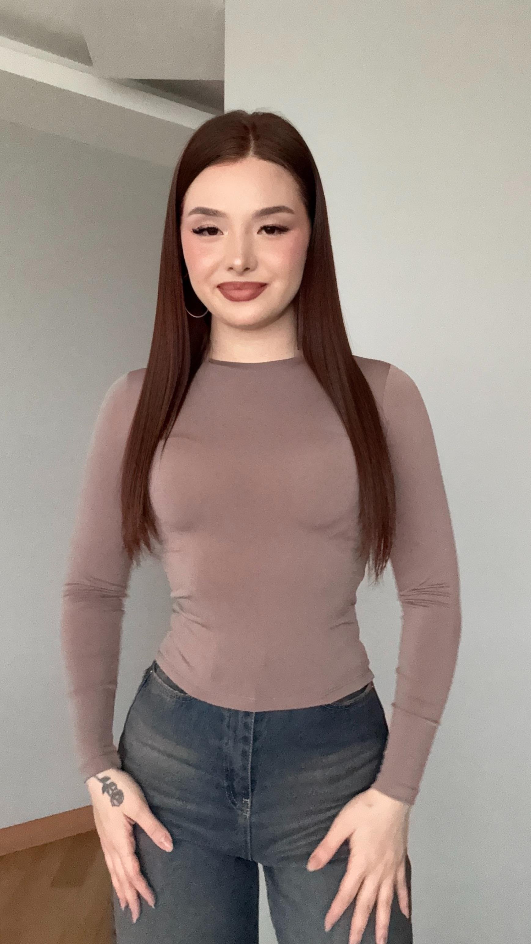 Bisiklet Yaka Bluz Vizon
