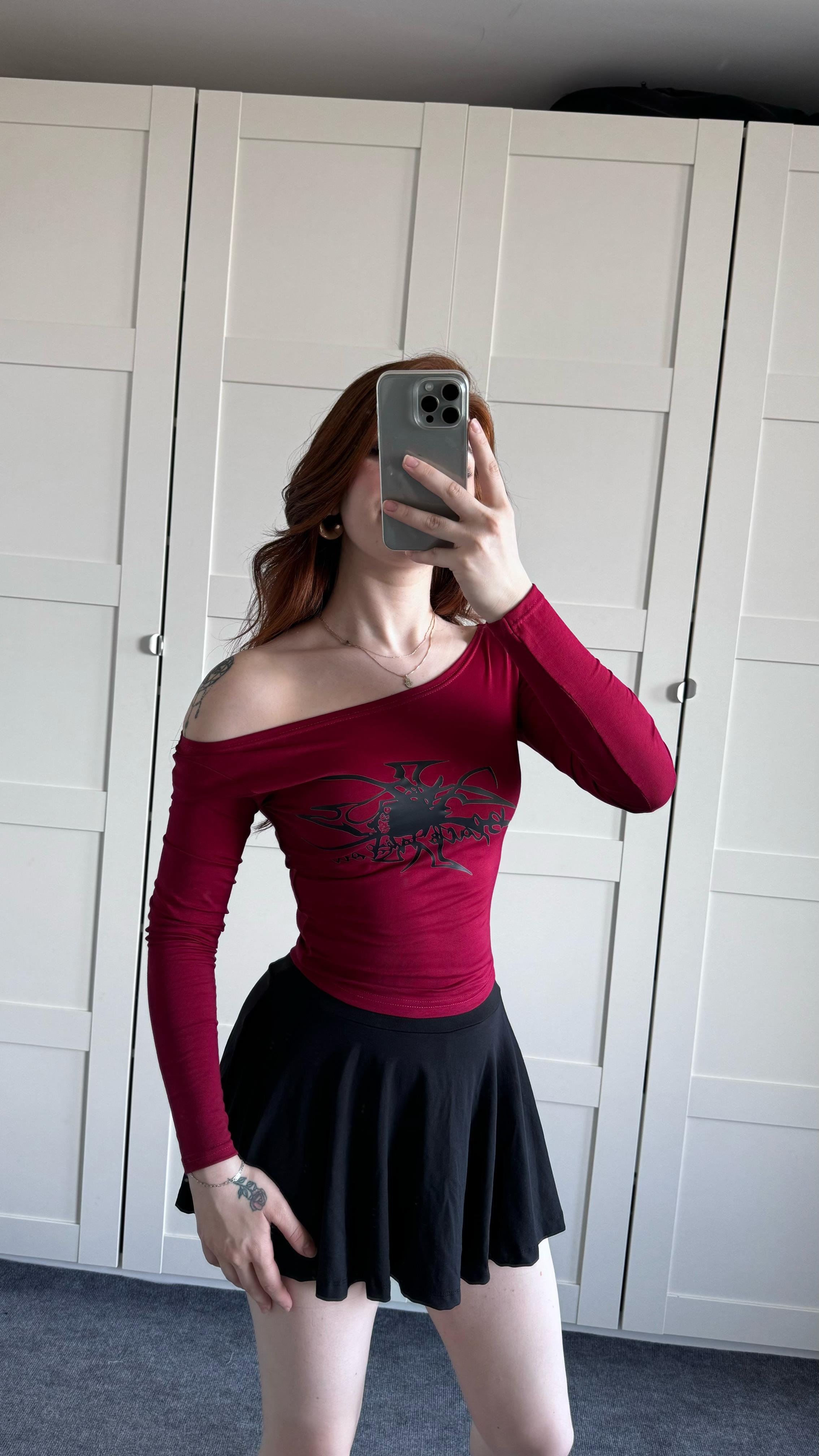 Black Widow Bordo Bluz 