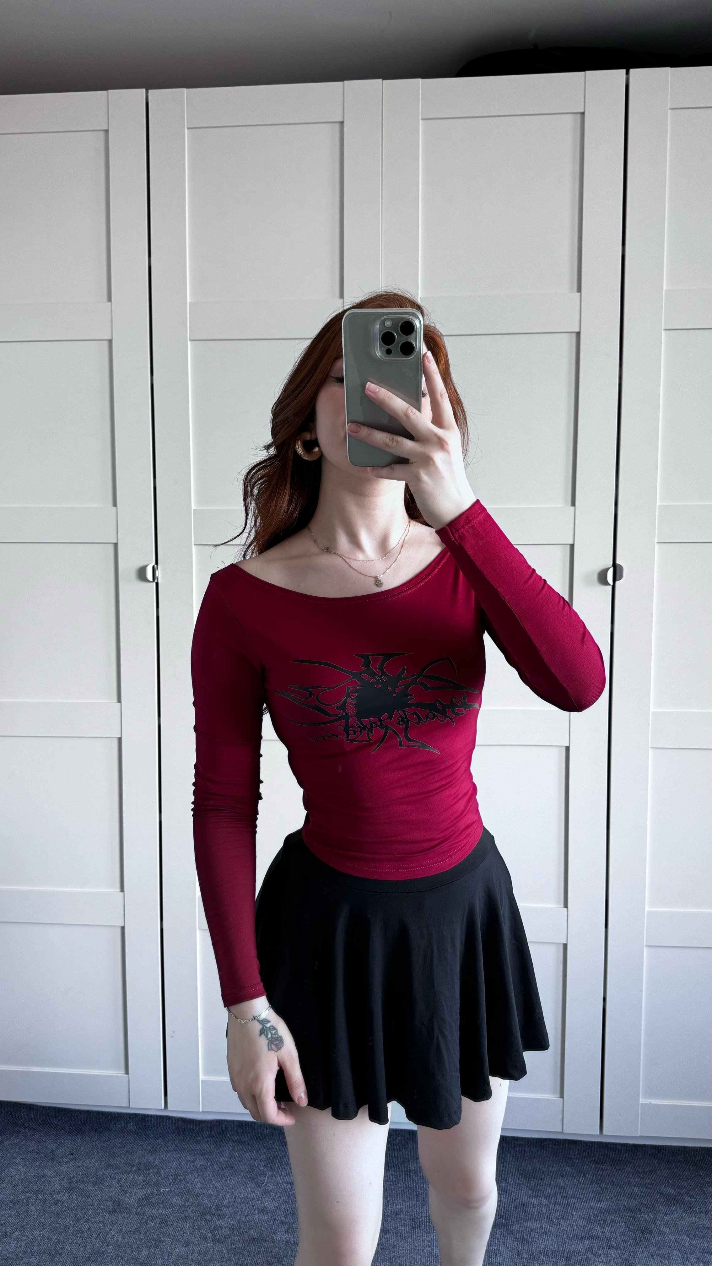 Black Widow Bordo Bluz 
