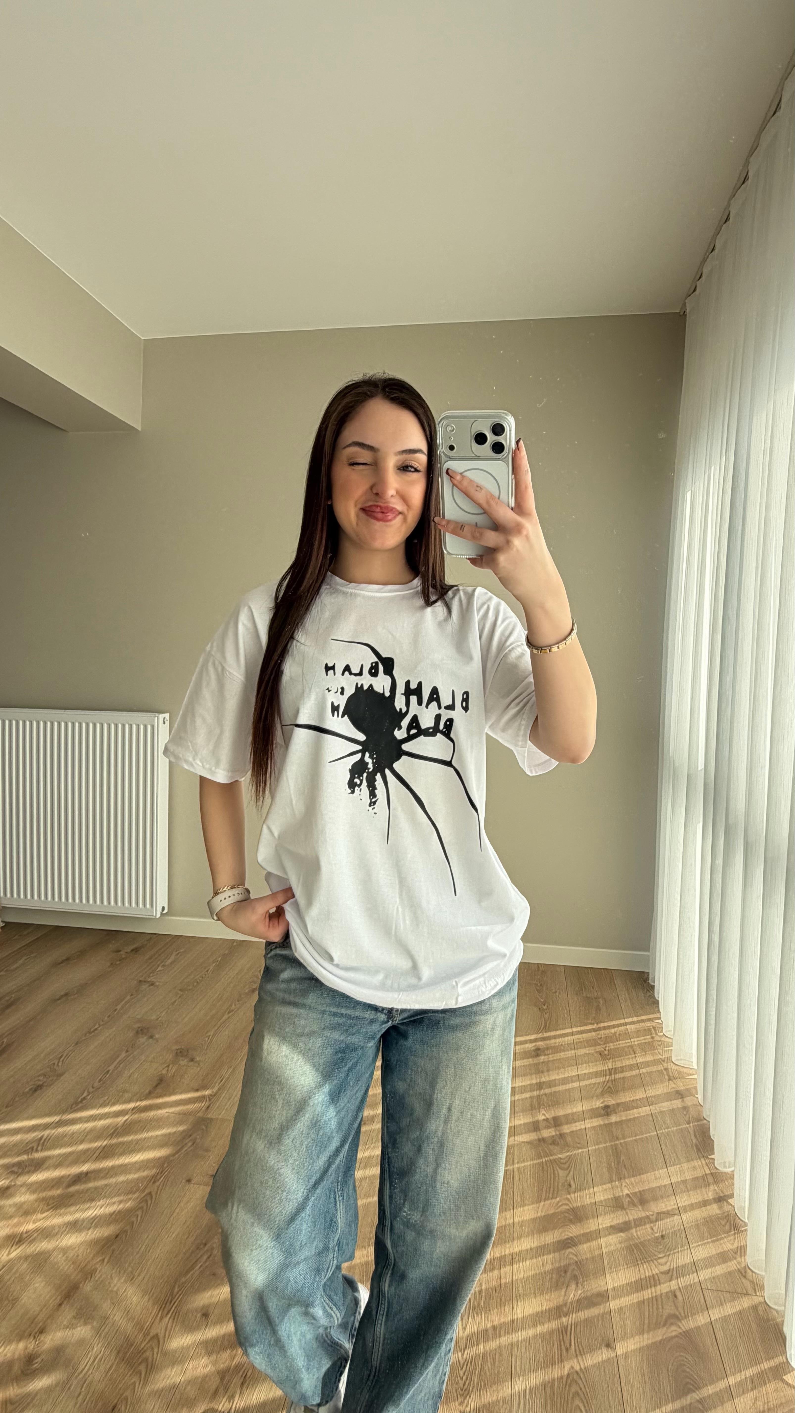 Blah Tişört Beyaz