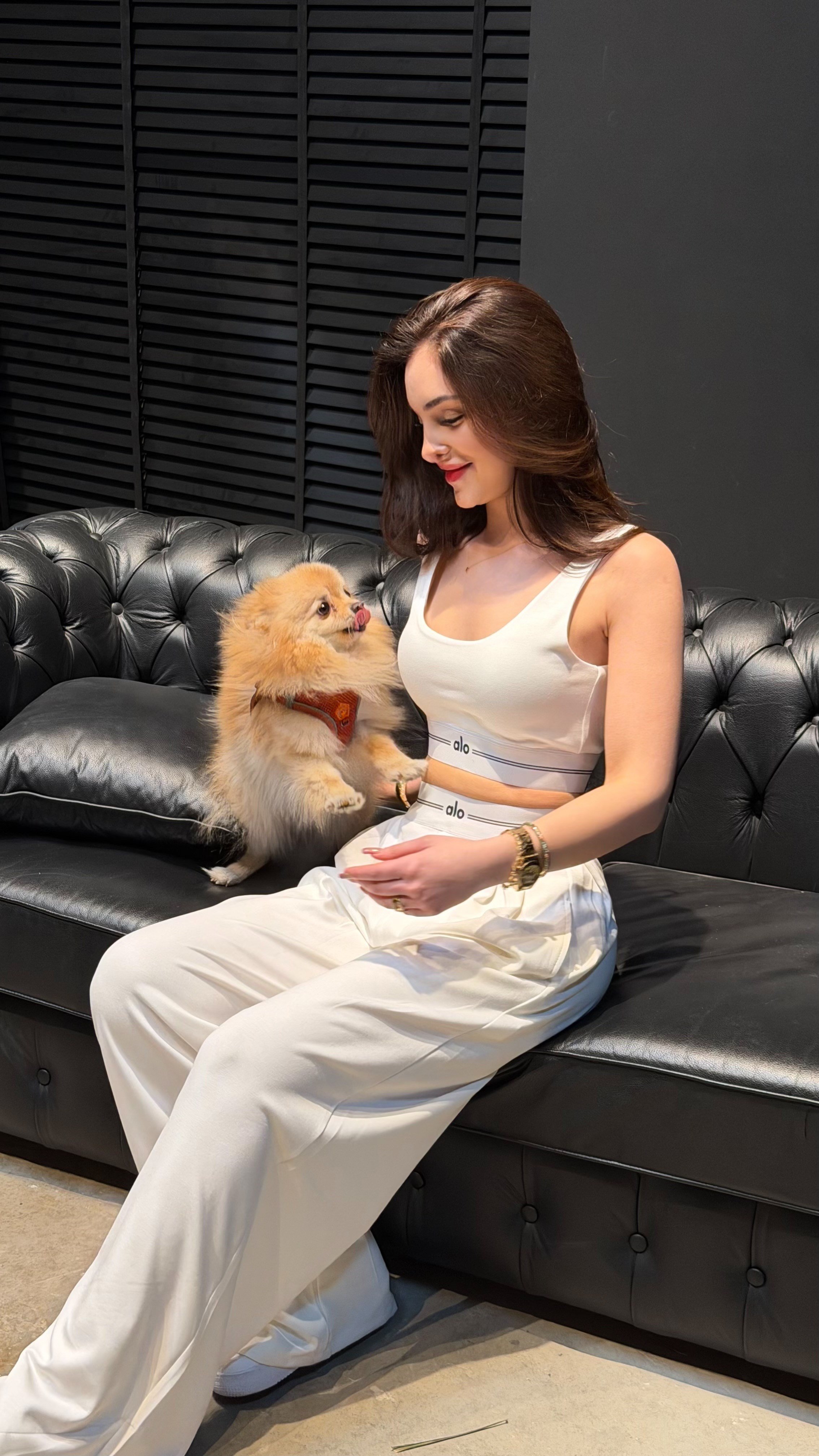 Bralet Kemer Eşofman Takım Beyaz