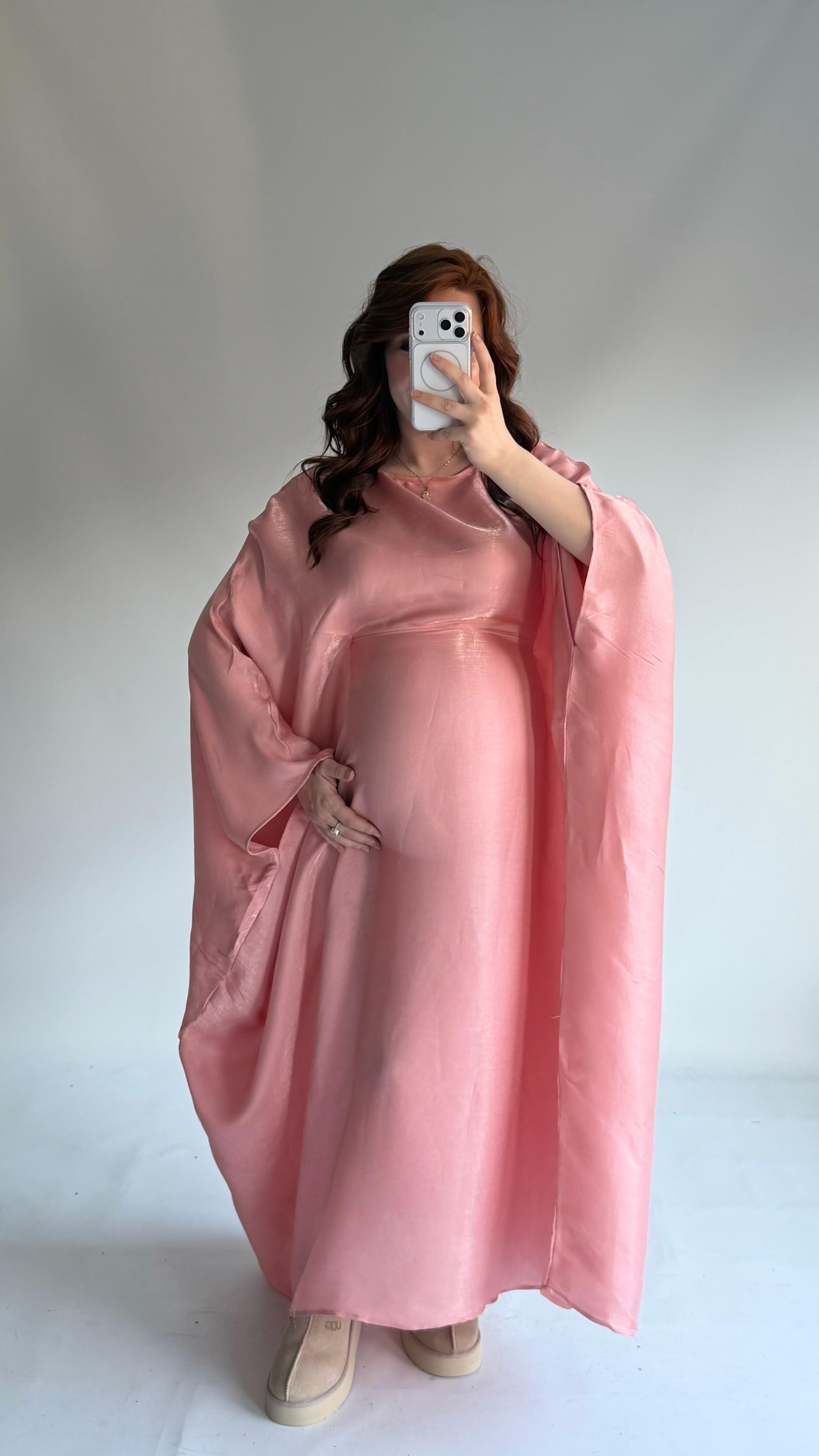 Butterfly Abaya Toz Pembe