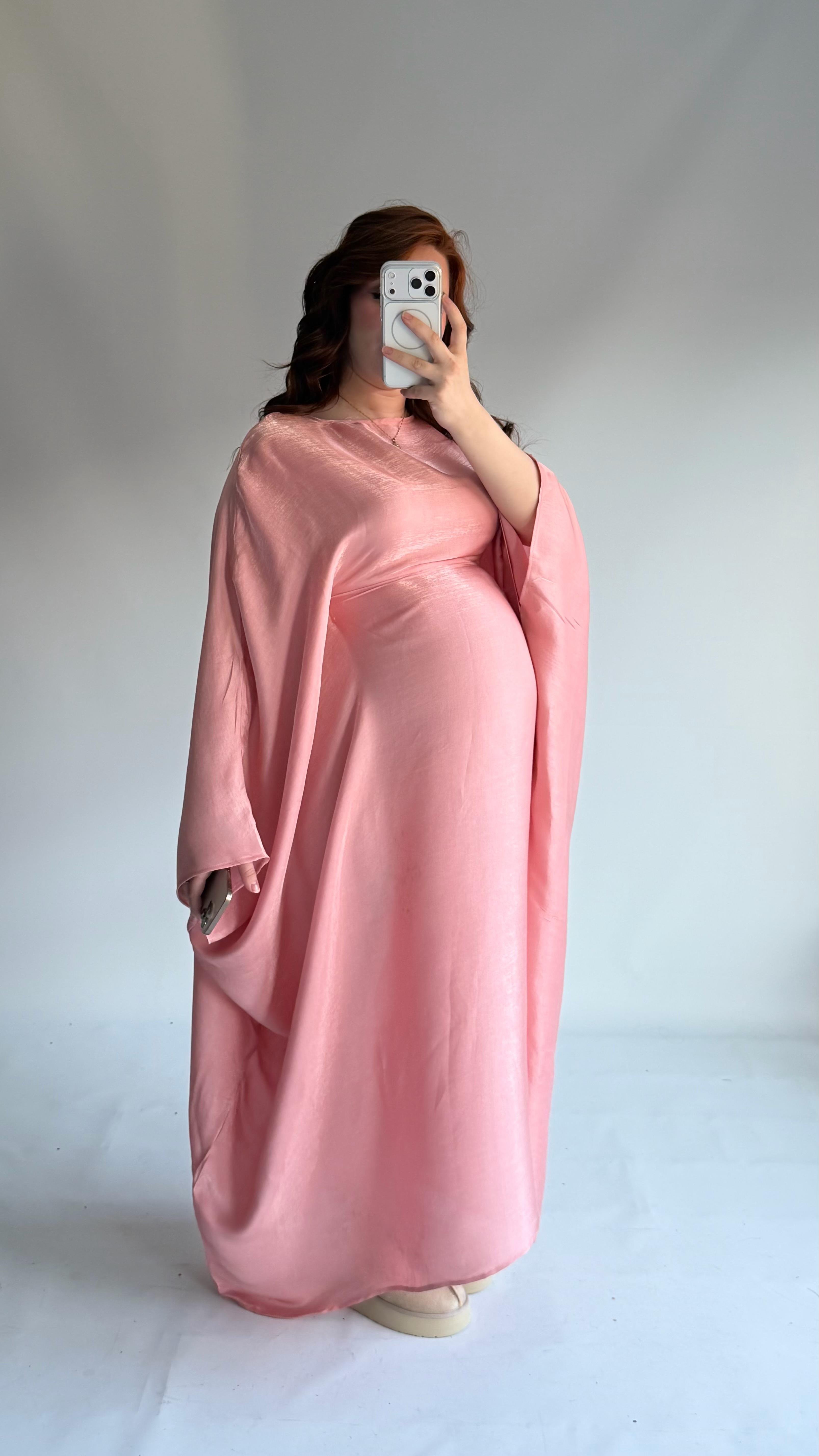Butterfly Abaya Toz Pembe
