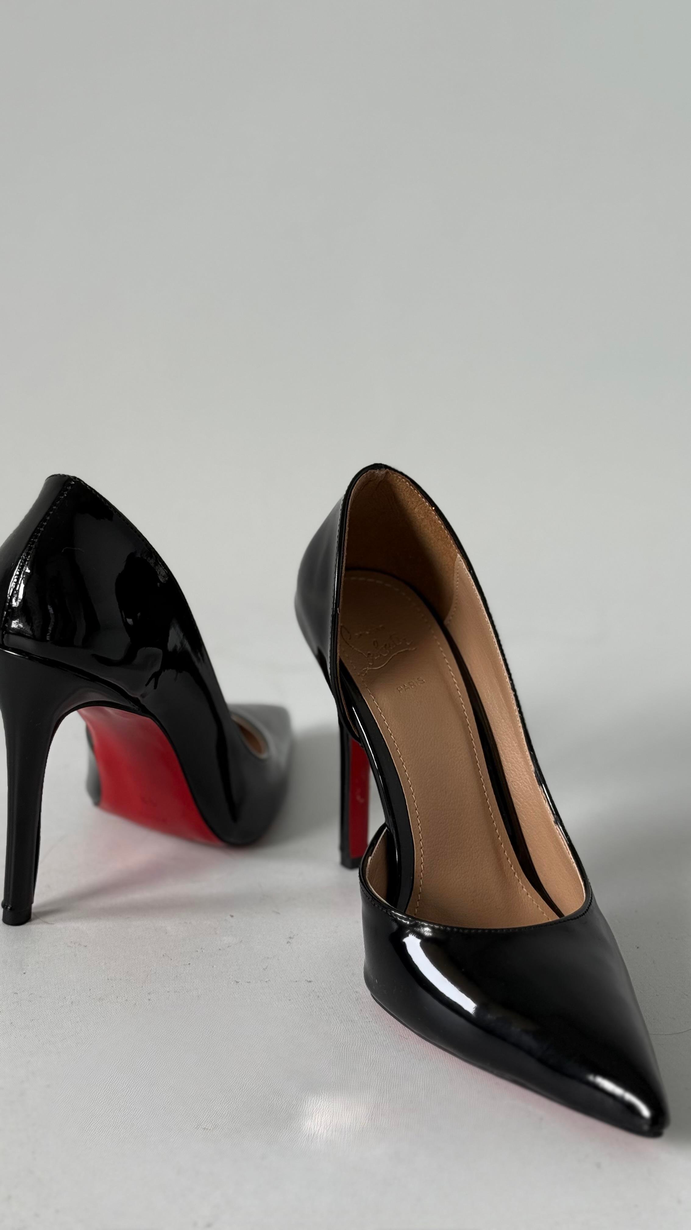 C. Louboutin Asimetrik Kırmızı Alt Siyah Stiletto