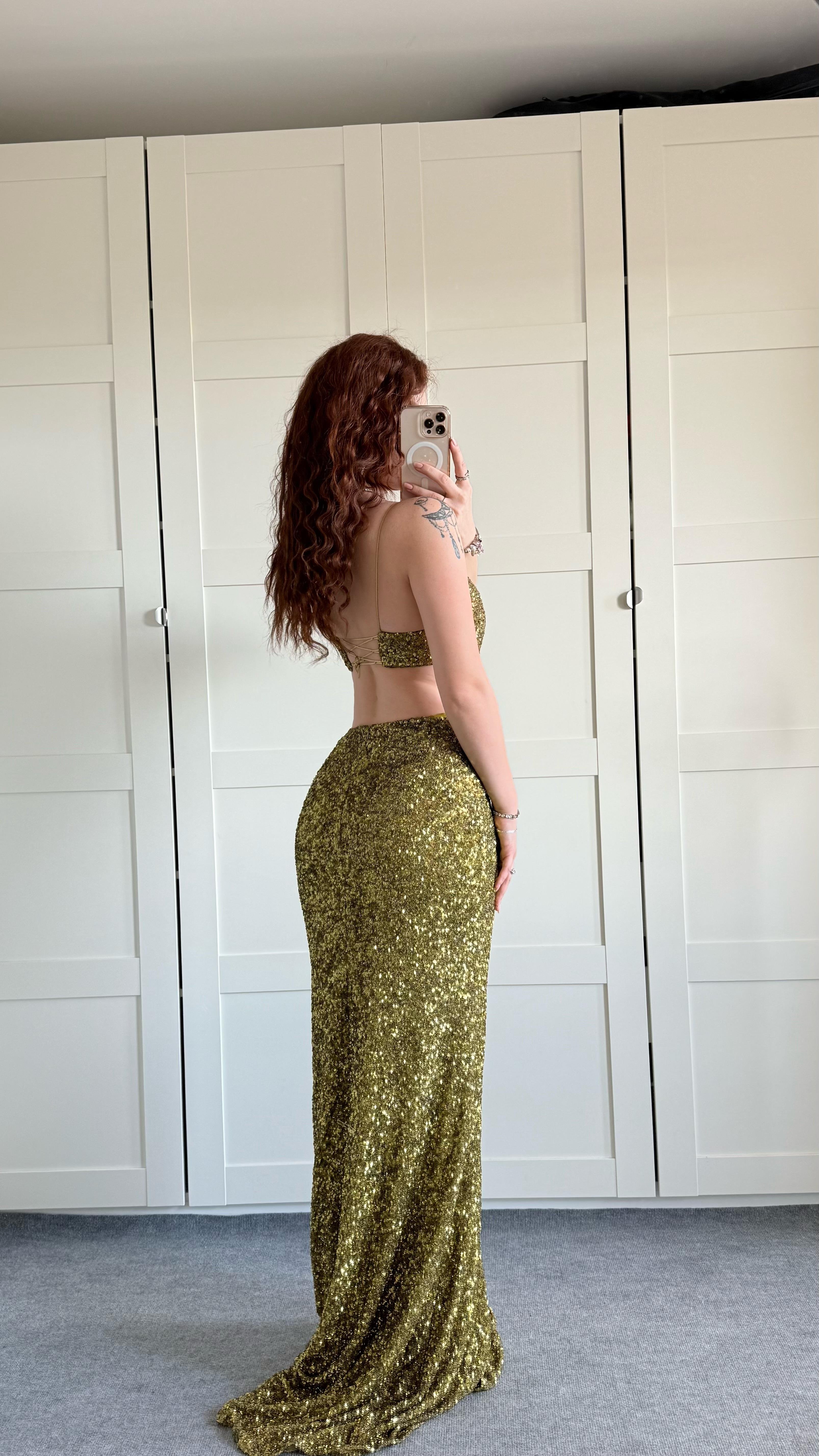 Candice Abiye Yağ Yeşili