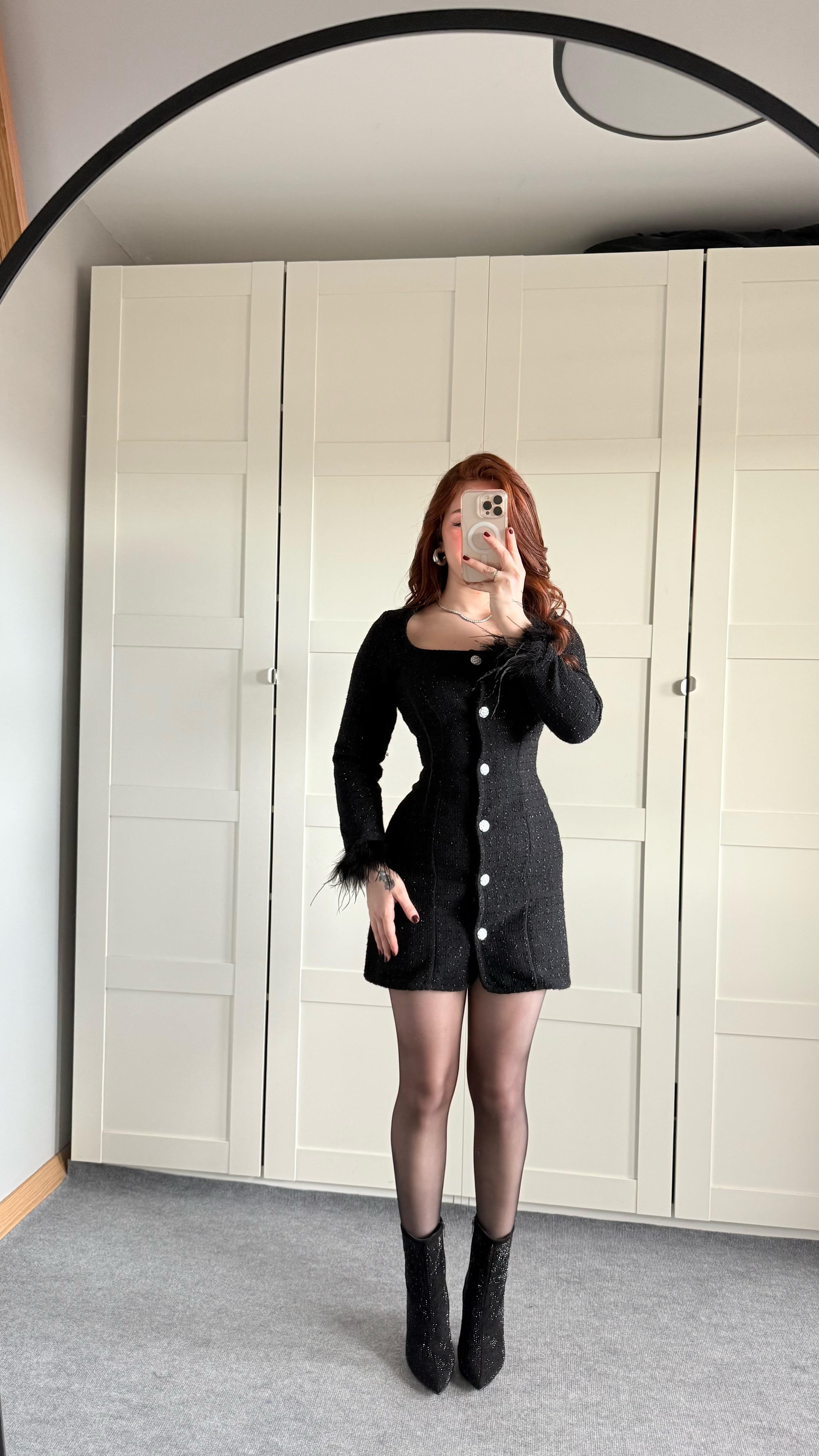 Chanel Buklet Mini Simli Elbise