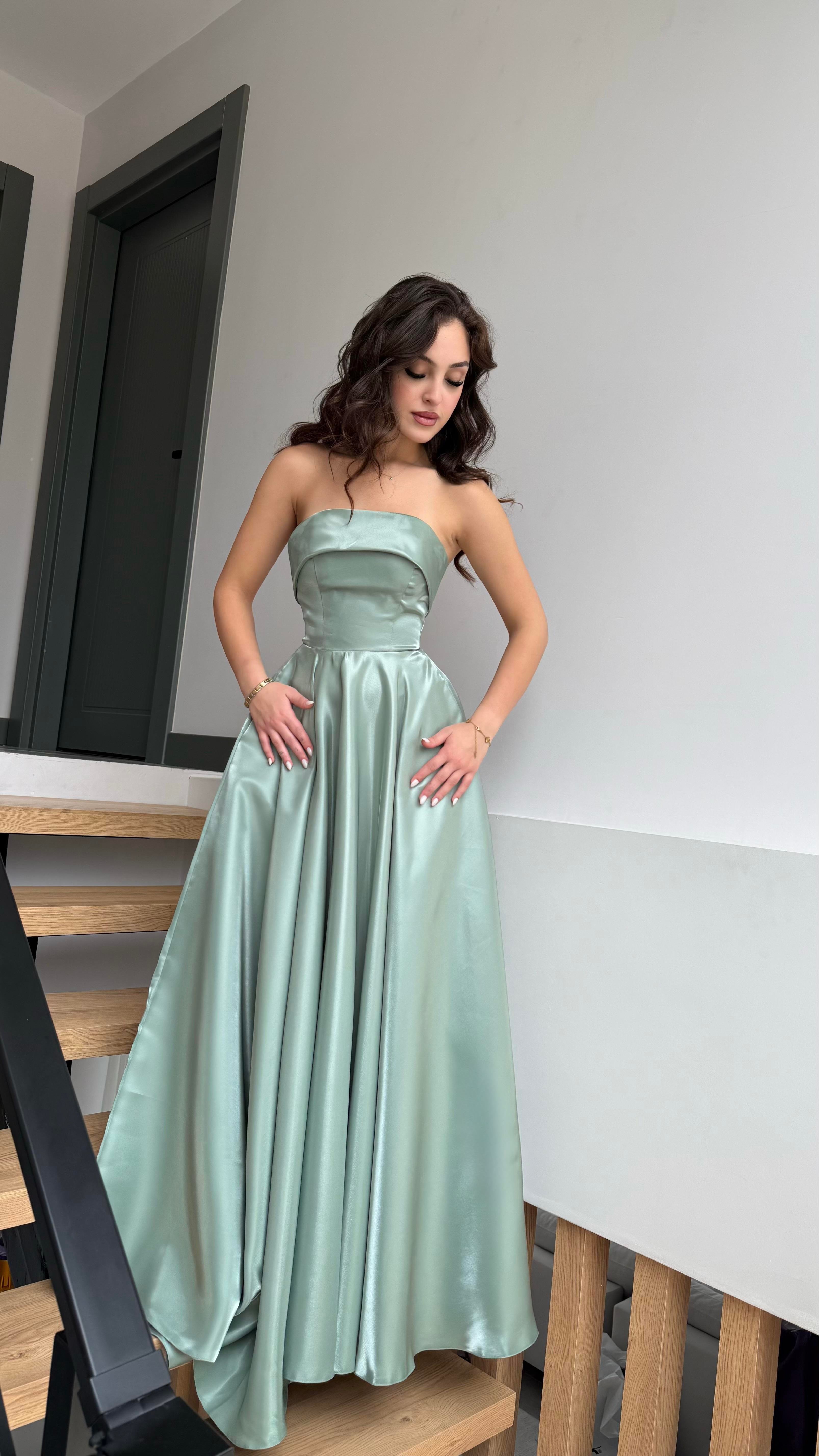 Cindirella Abiye Mint Yeşili