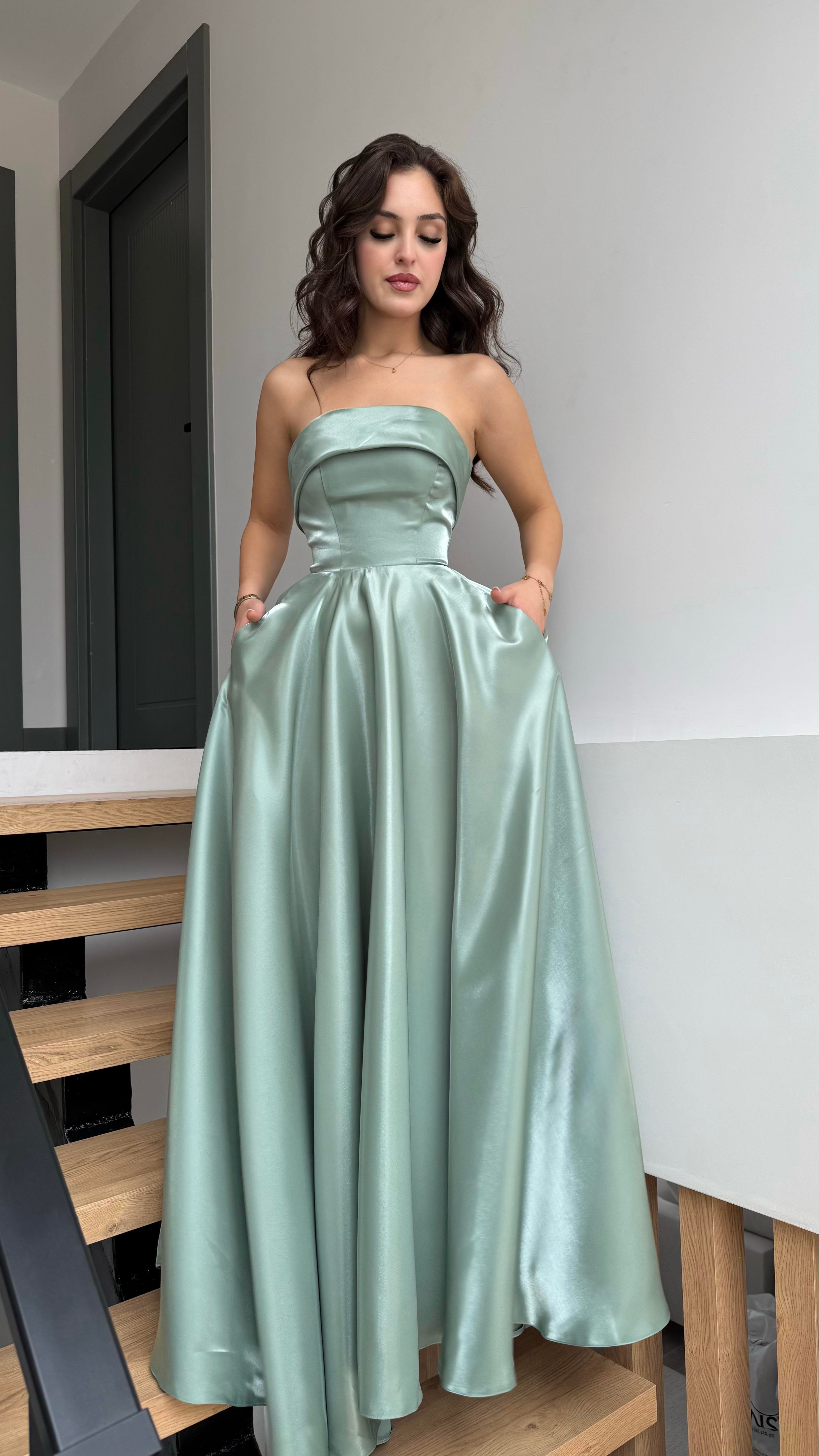 Cindirella Abiye Mint Yeşili