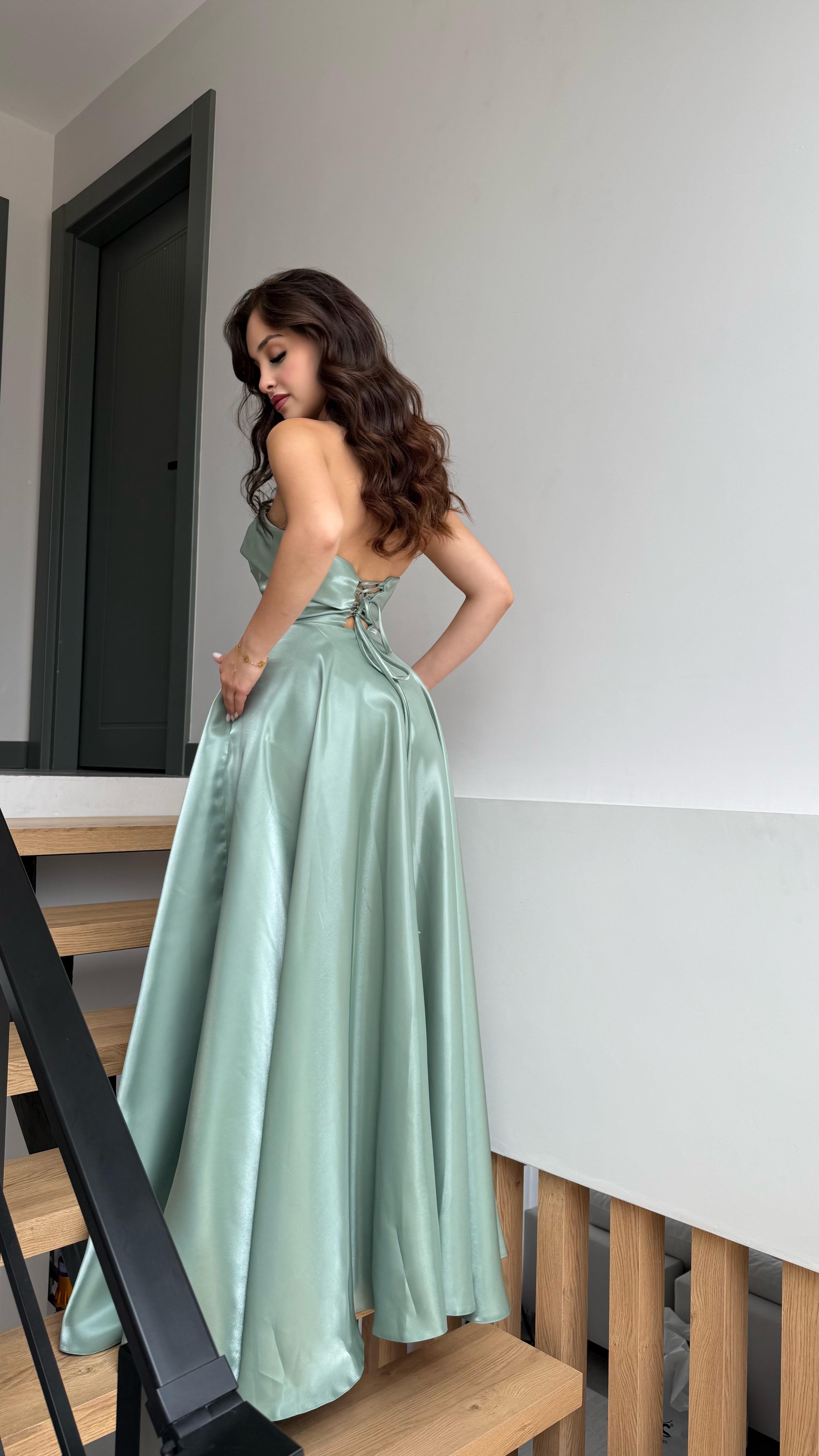 Cindirella Abiye Mint Yeşili