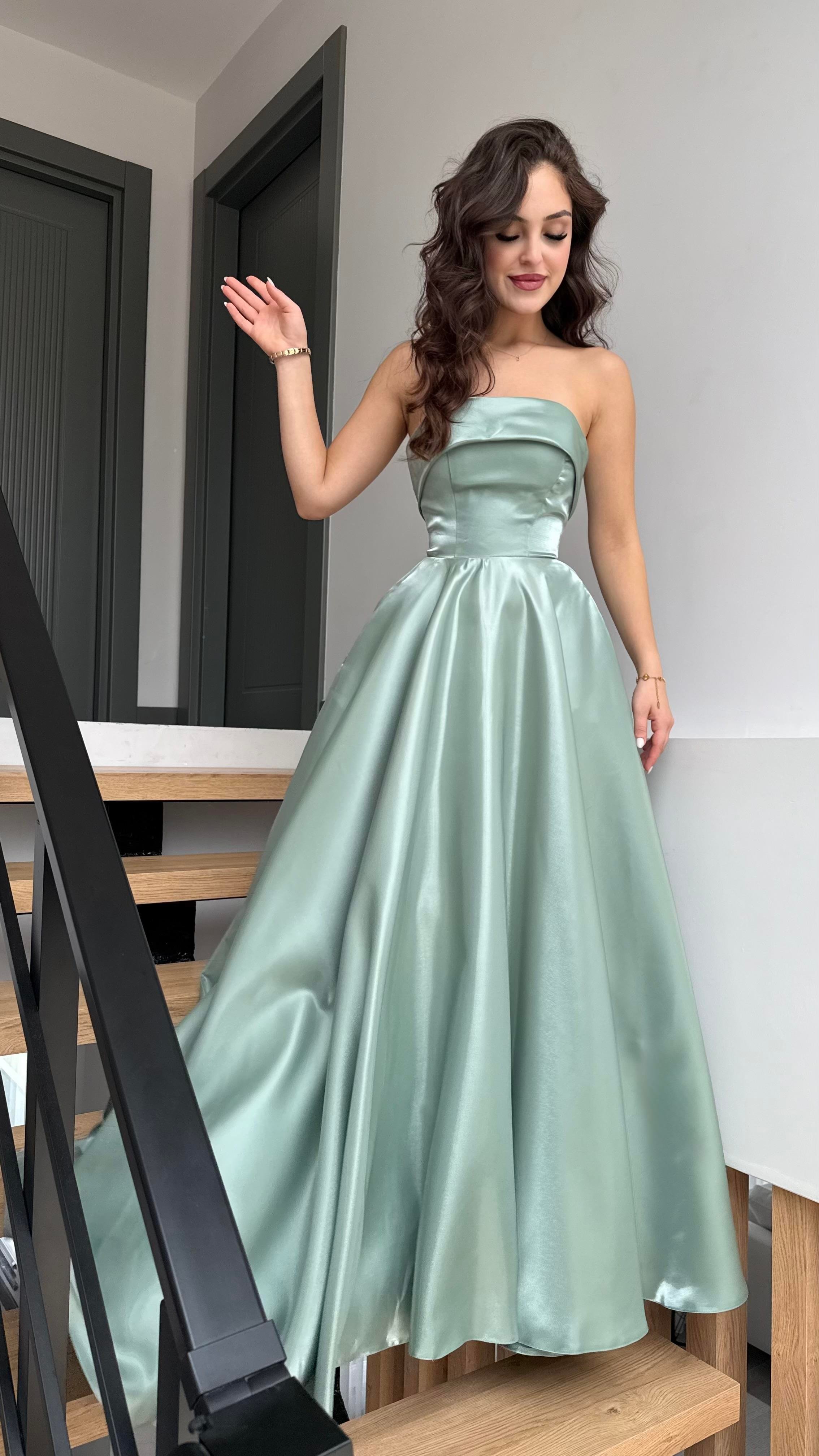 Cindirella Abiye Mint Yeşili