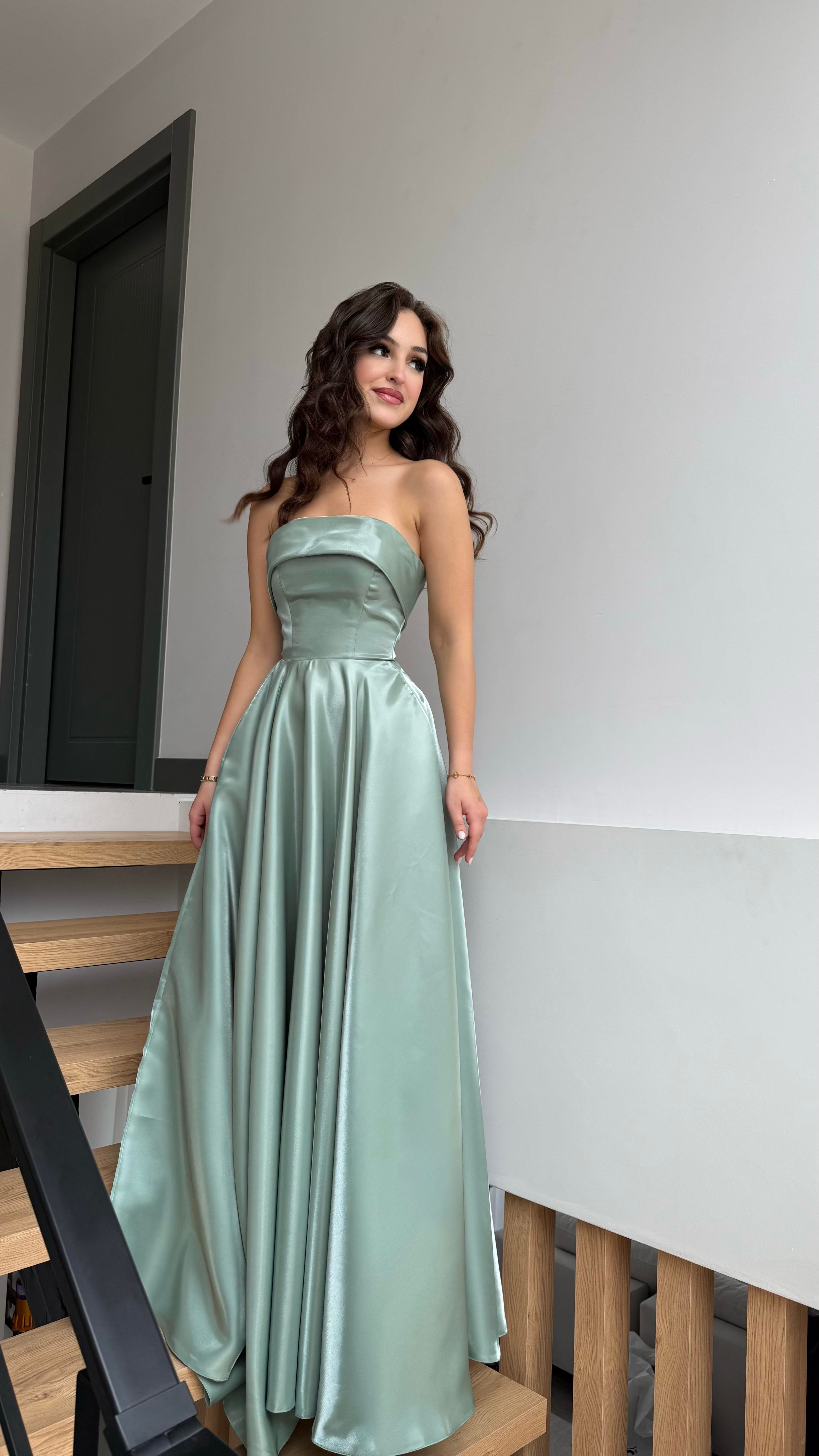 Cindirella Abiye Mint Yeşili