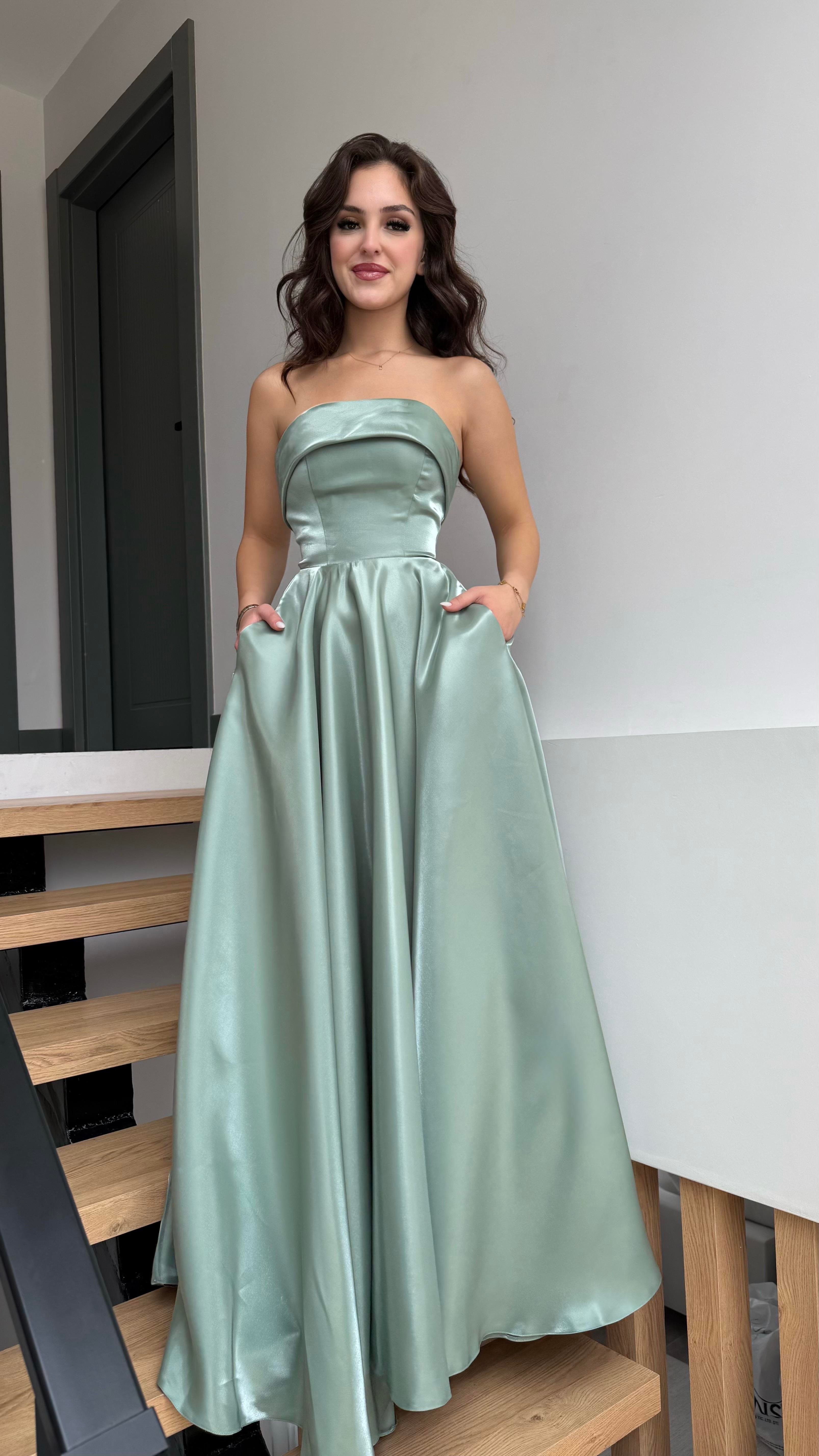 Cindirella Abiye Mint Yeşili