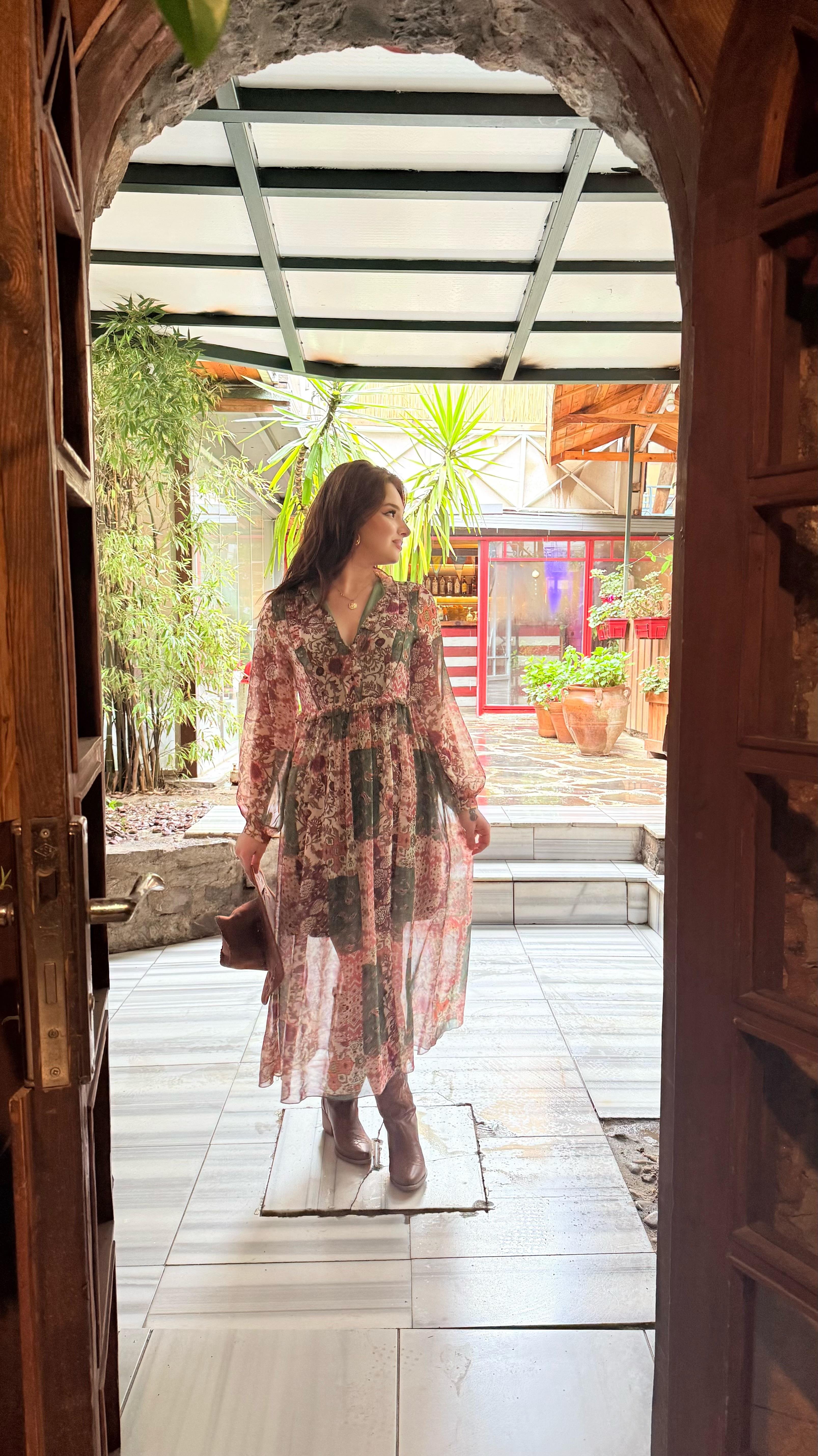 Coachella Etnik Desen Elbise