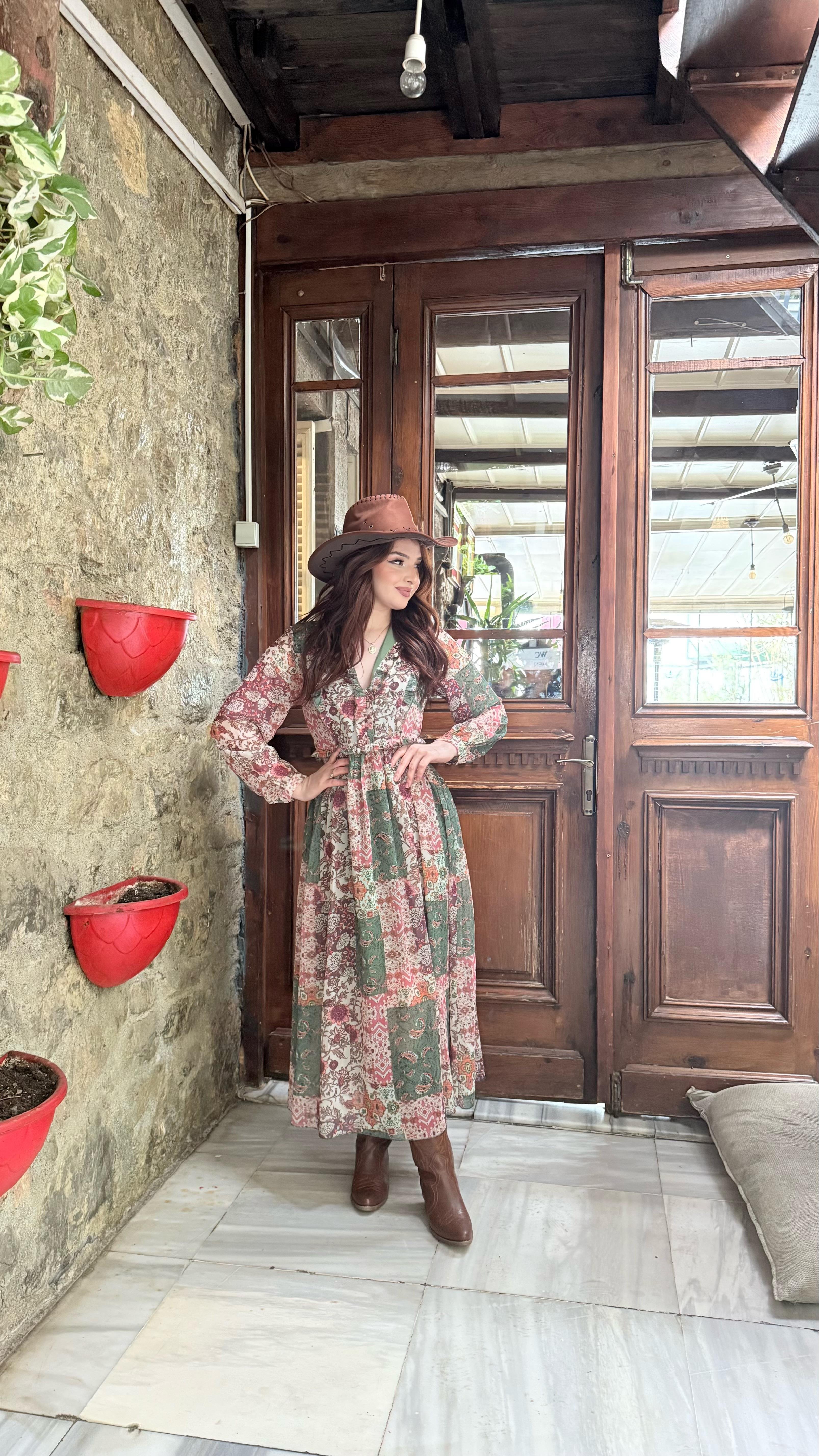 Coachella Etnik Desen Elbise