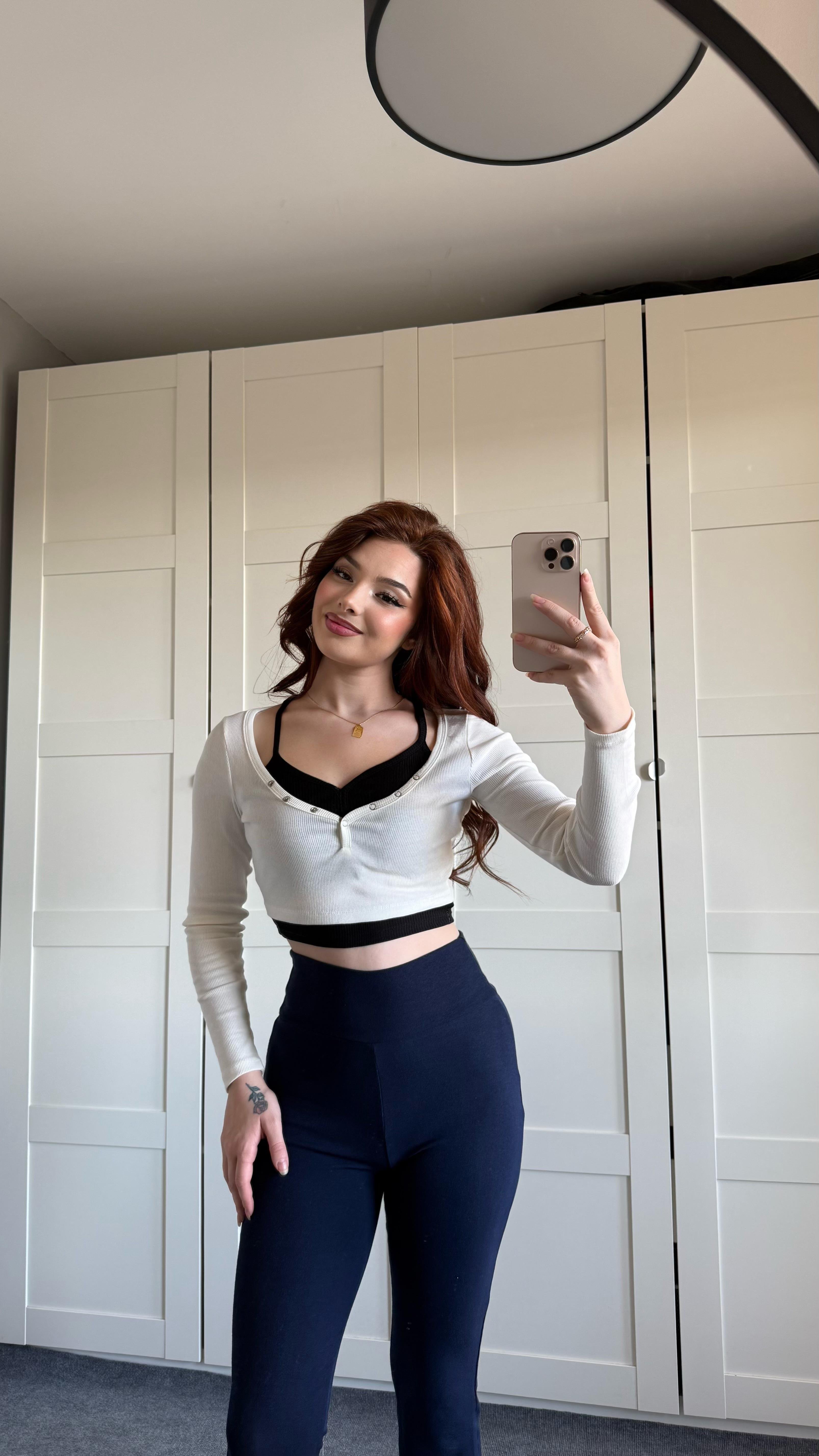 Combo Çıtçıtlı Crop Beyaz