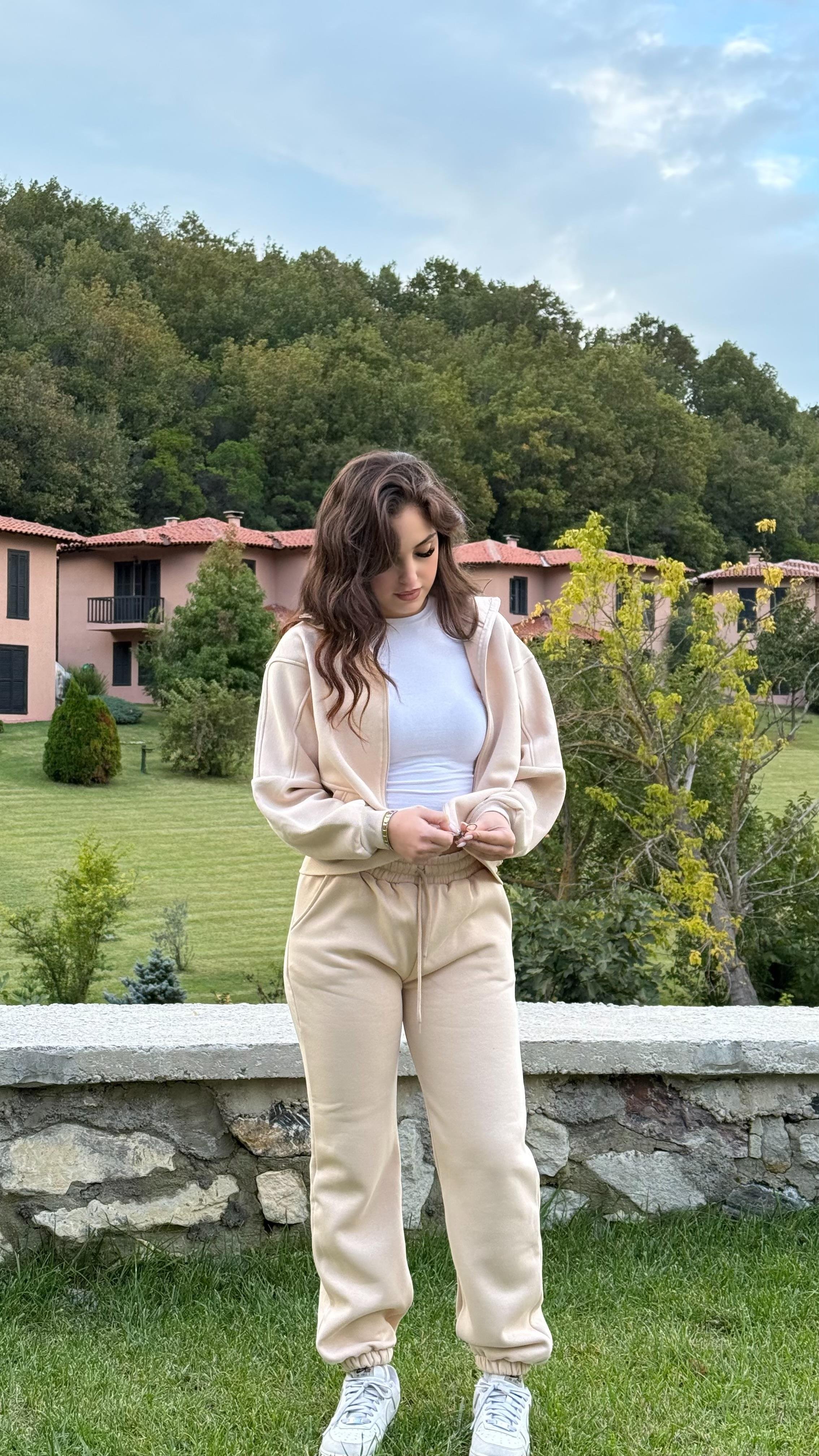 Comfort Basıc Eşofman Takımı Krem