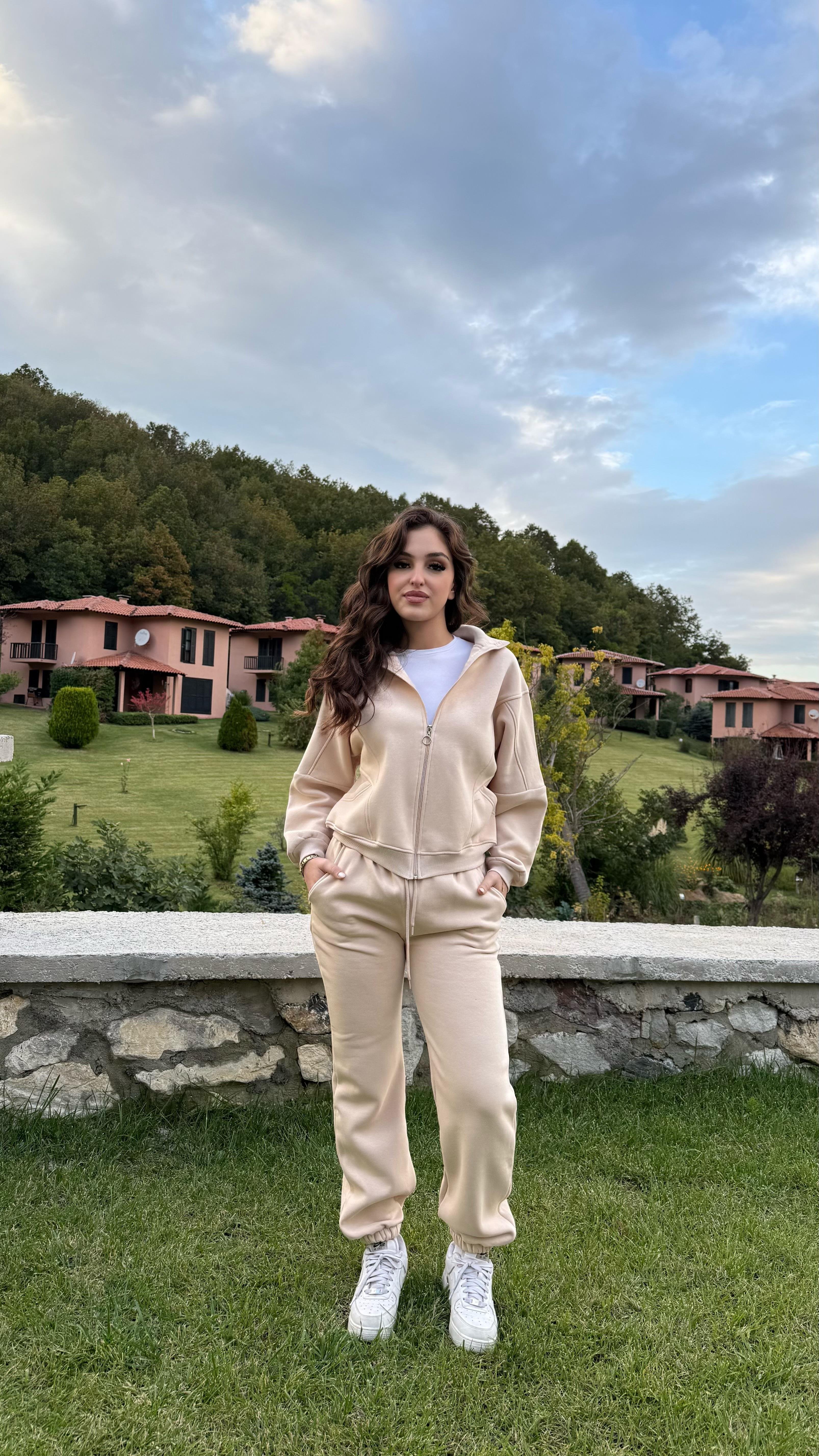 Comfort Basıc Eşofman Takımı Krem